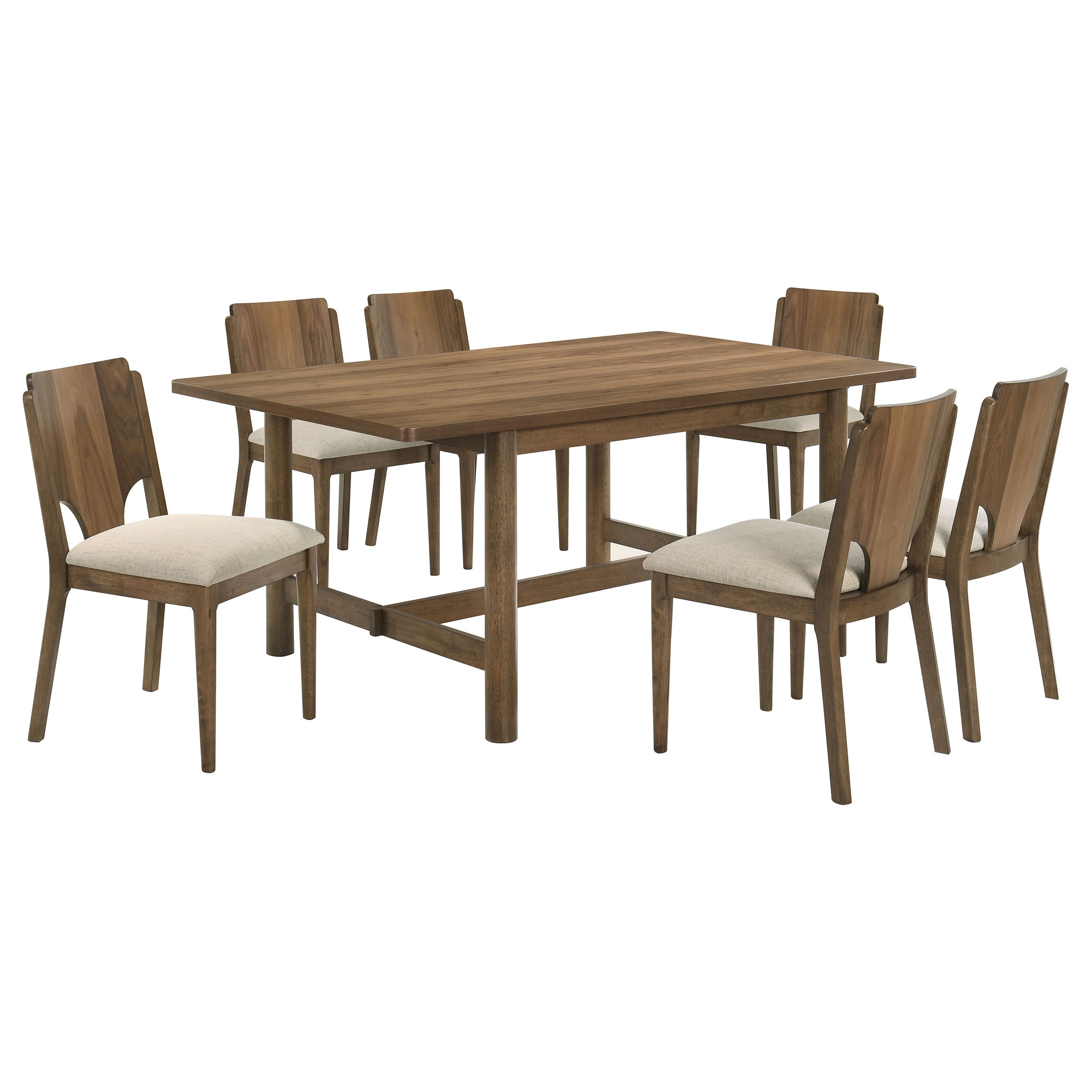 Crestmore 7-piece Rectangular Dining Table Set Walnut — view 2