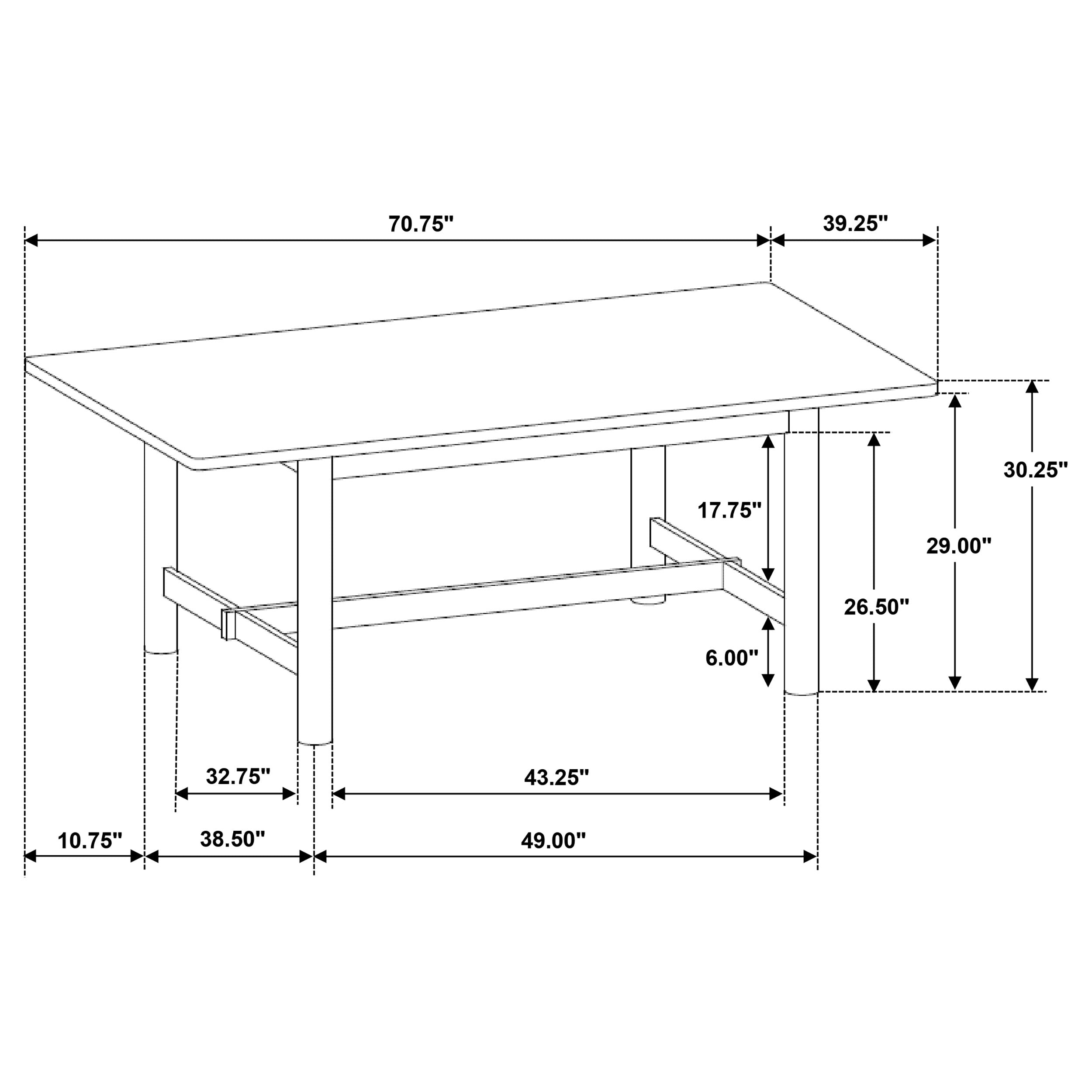 Crestmore 71-inch Rectangular Wood Dining Table Walnut — view 8