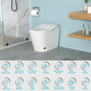 Smart Bidet Toilet Combo With Auto Open & Close, Heated Seat, Foot Sensor Flush, LED Display, Ceramic - White