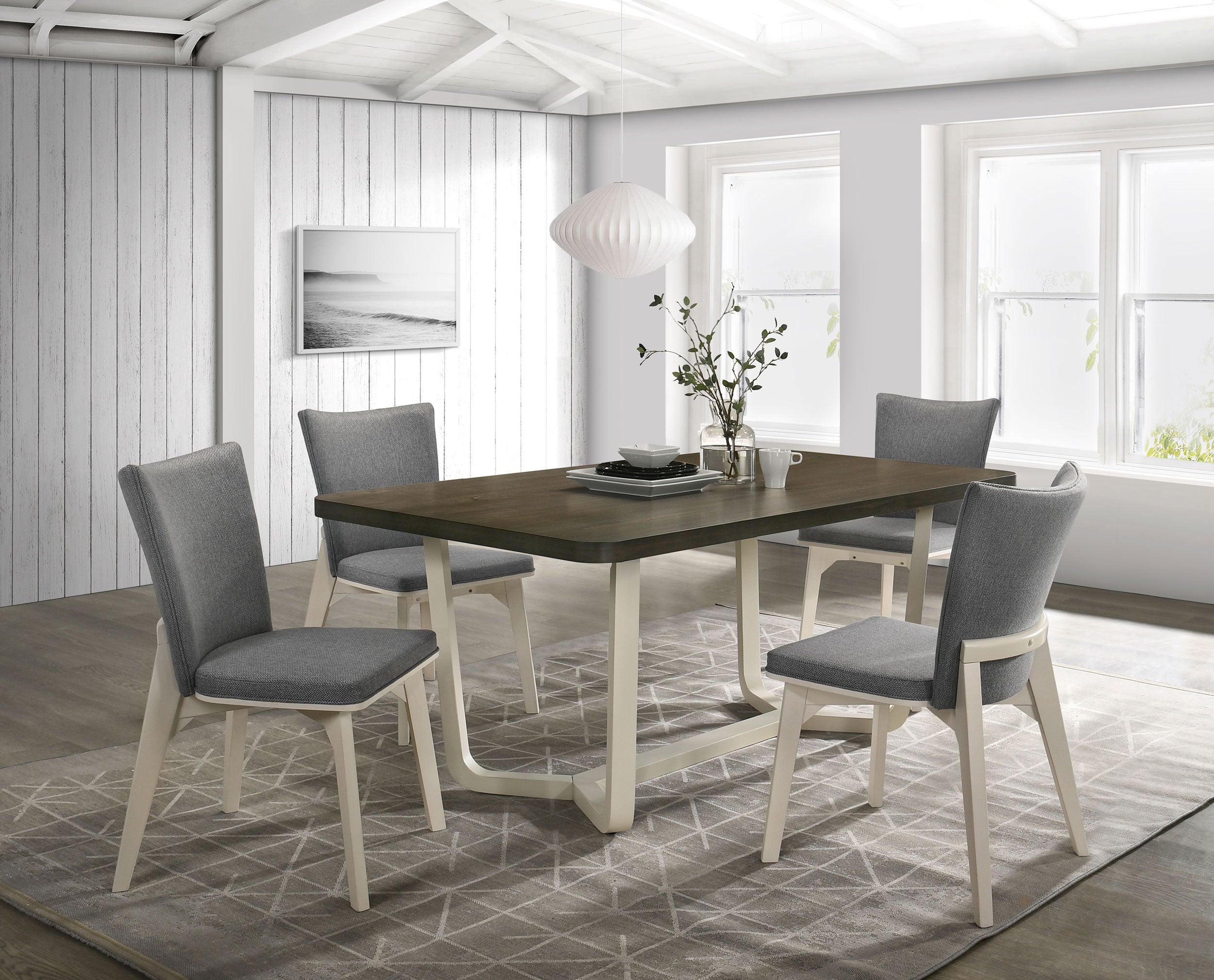 Biloxi 5-piece 71-inch Rectangular Dining Set Greyish Brown — view 1