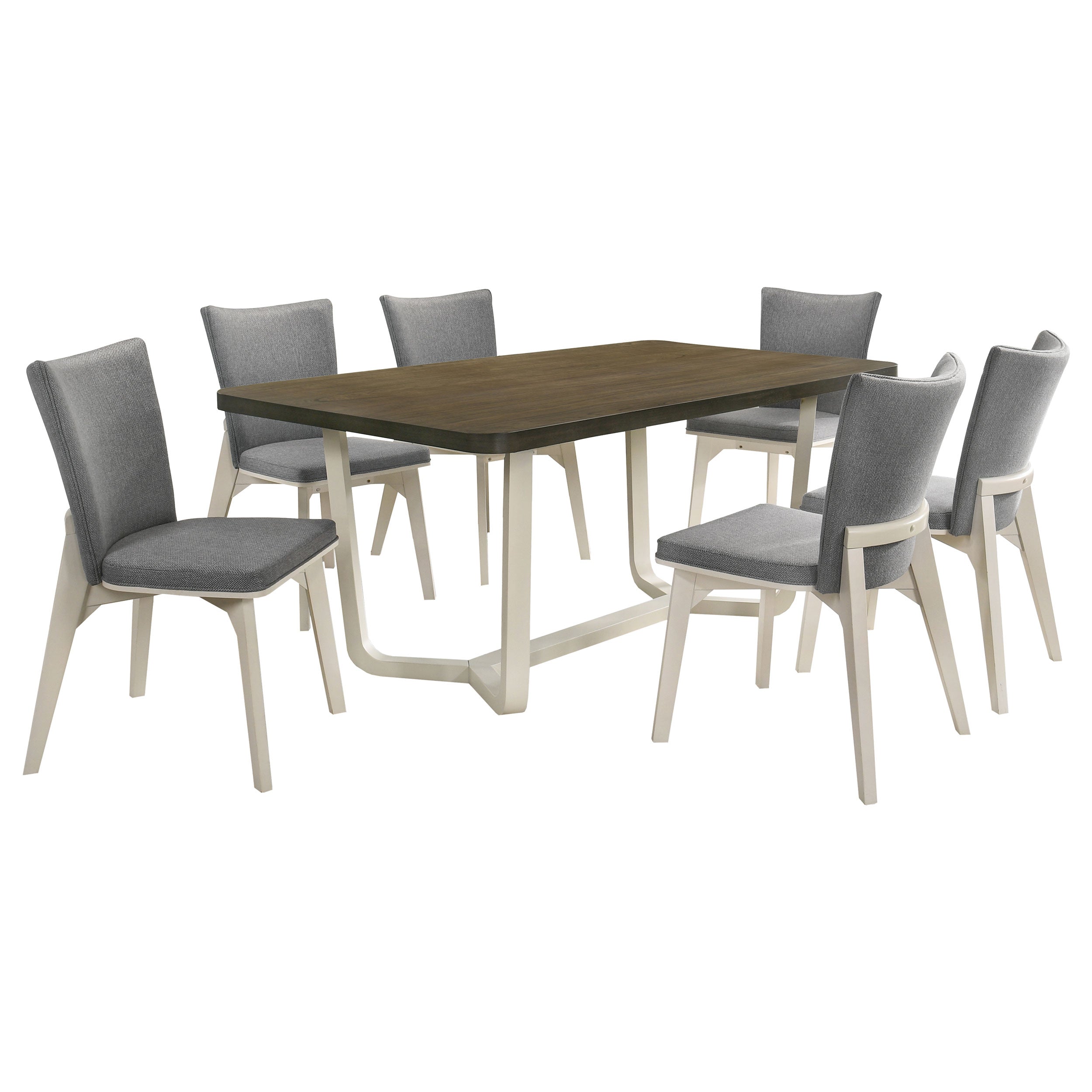Biloxi 7-piece 71-inch Rectangular Dining Set Greyish Brown — view 2