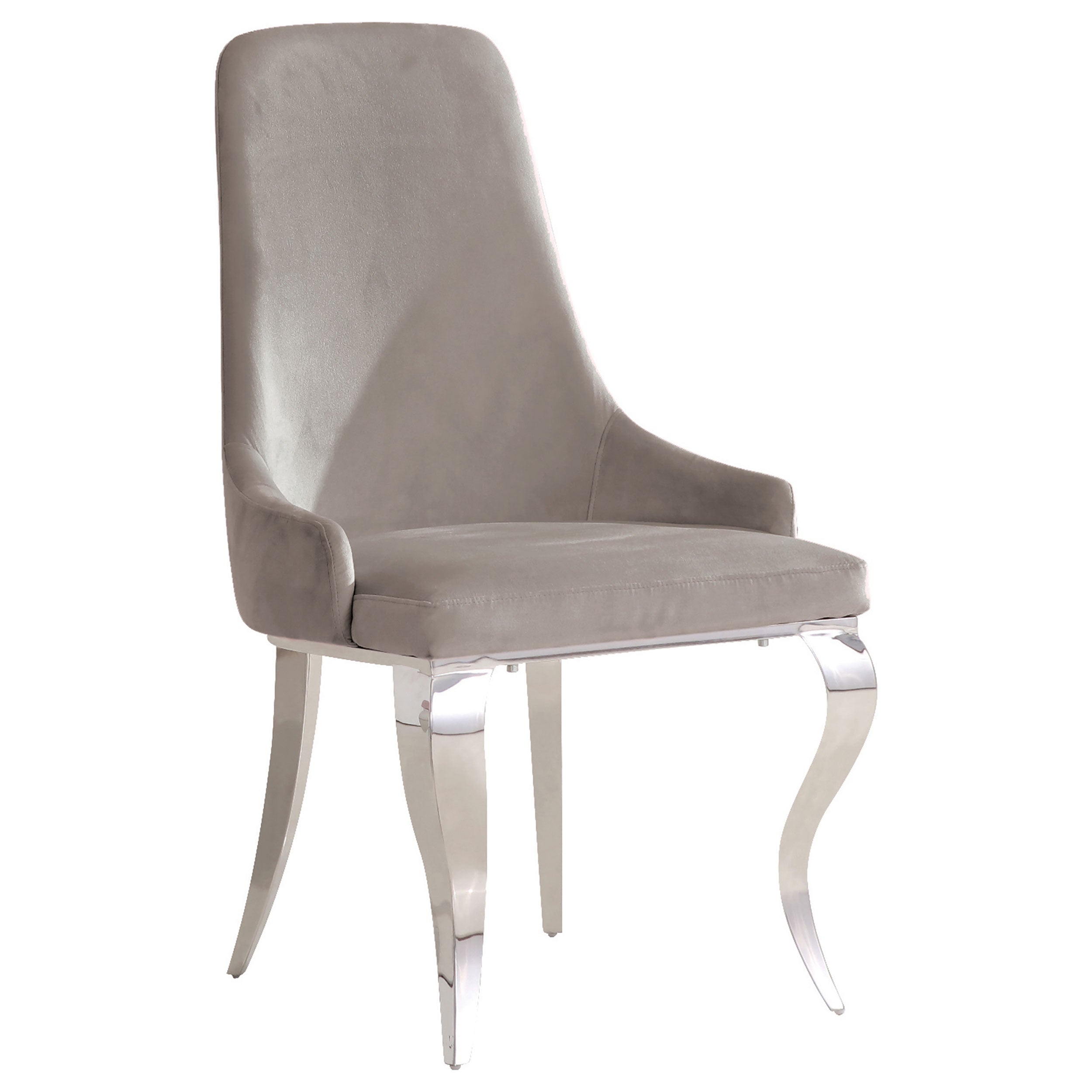 Antoine Velvet Upholstered Dining Side Chair Grey (Set of 2) — view 3