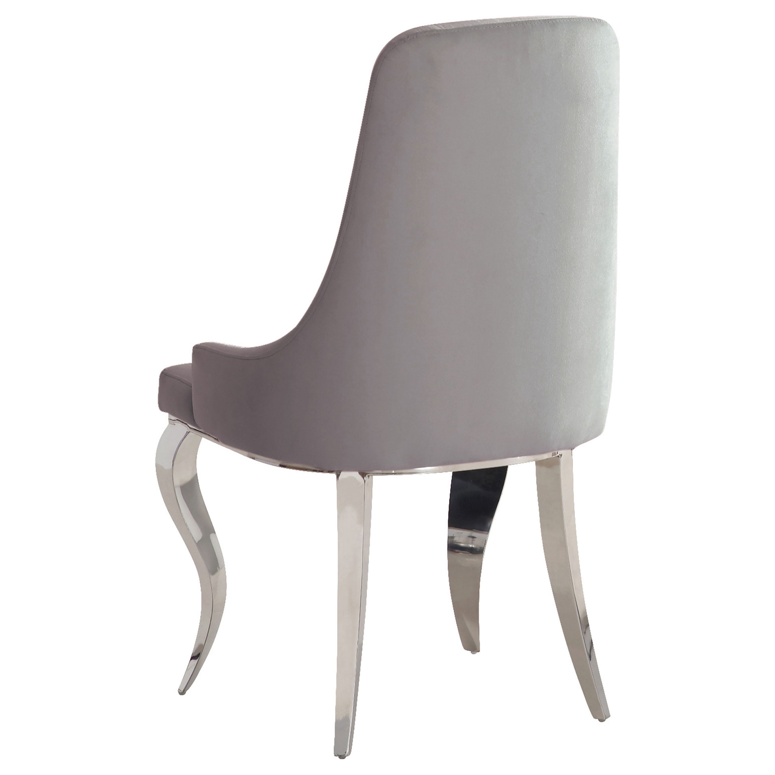 Antoine Velvet Upholstered Dining Side Chair Grey (Set of 2) — view 4