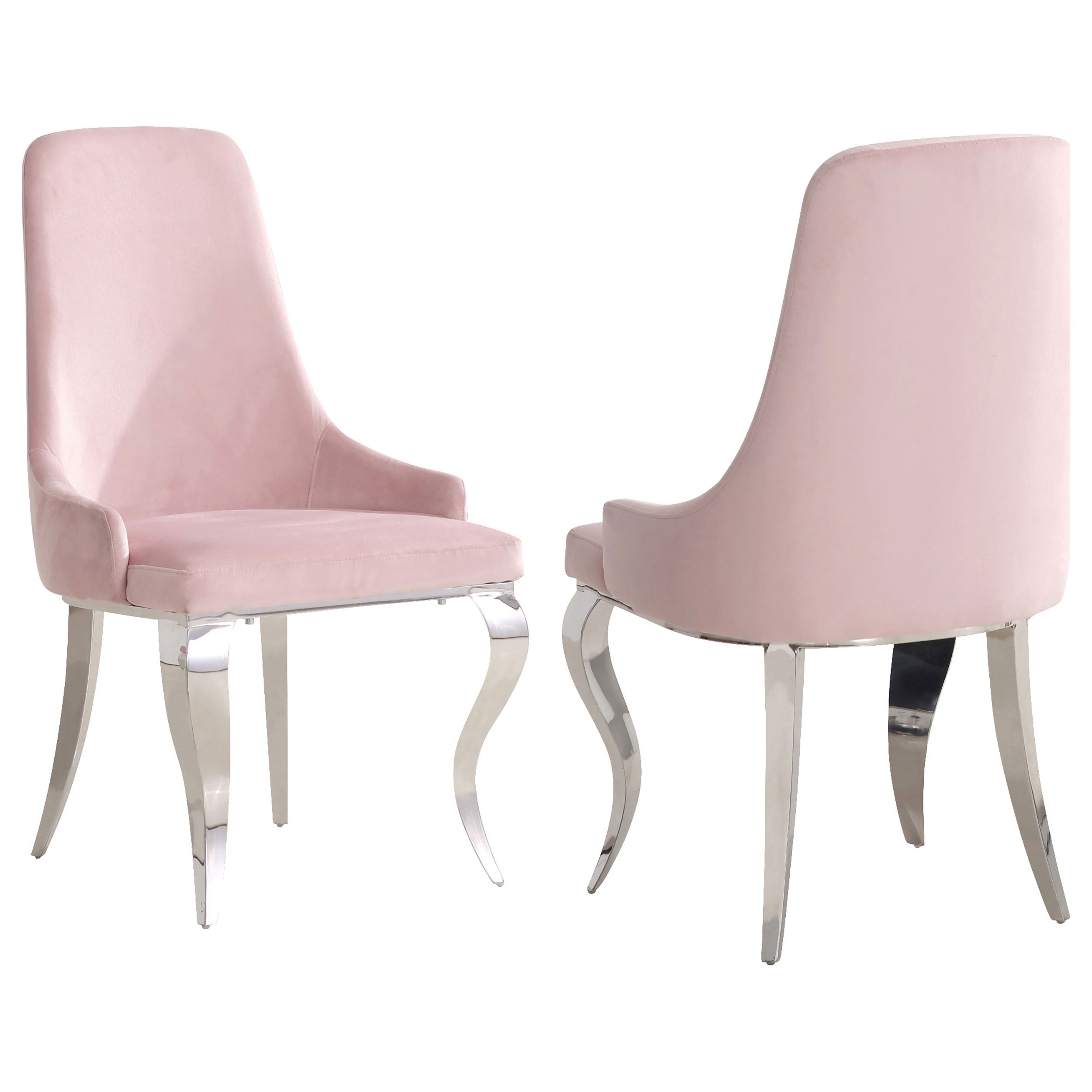 Antoine Velvet Upholstered Dining Side Chair Pink (Set of 2) — view 1
