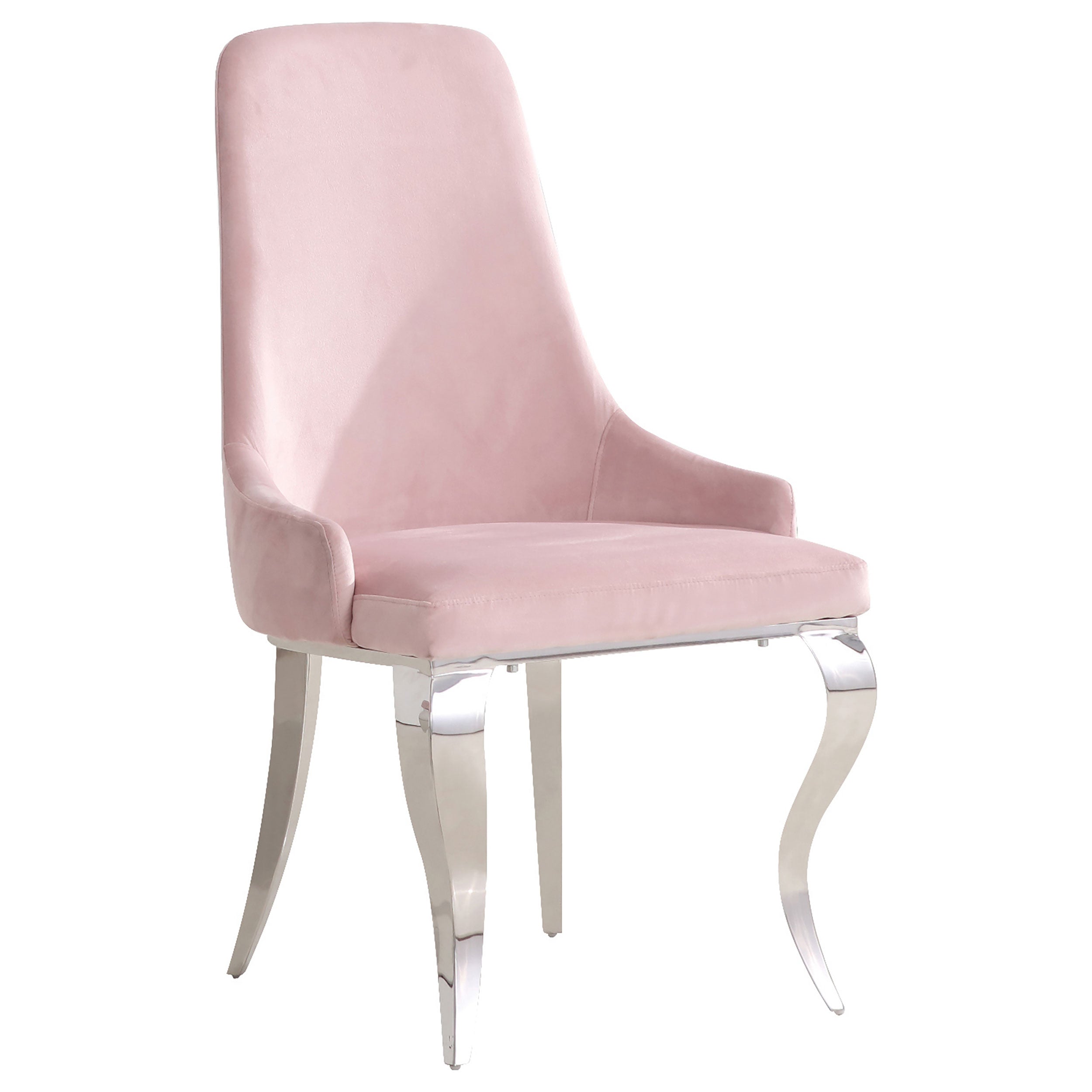 Antoine Velvet Upholstered Dining Side Chair Pink (Set of 2) — view 3