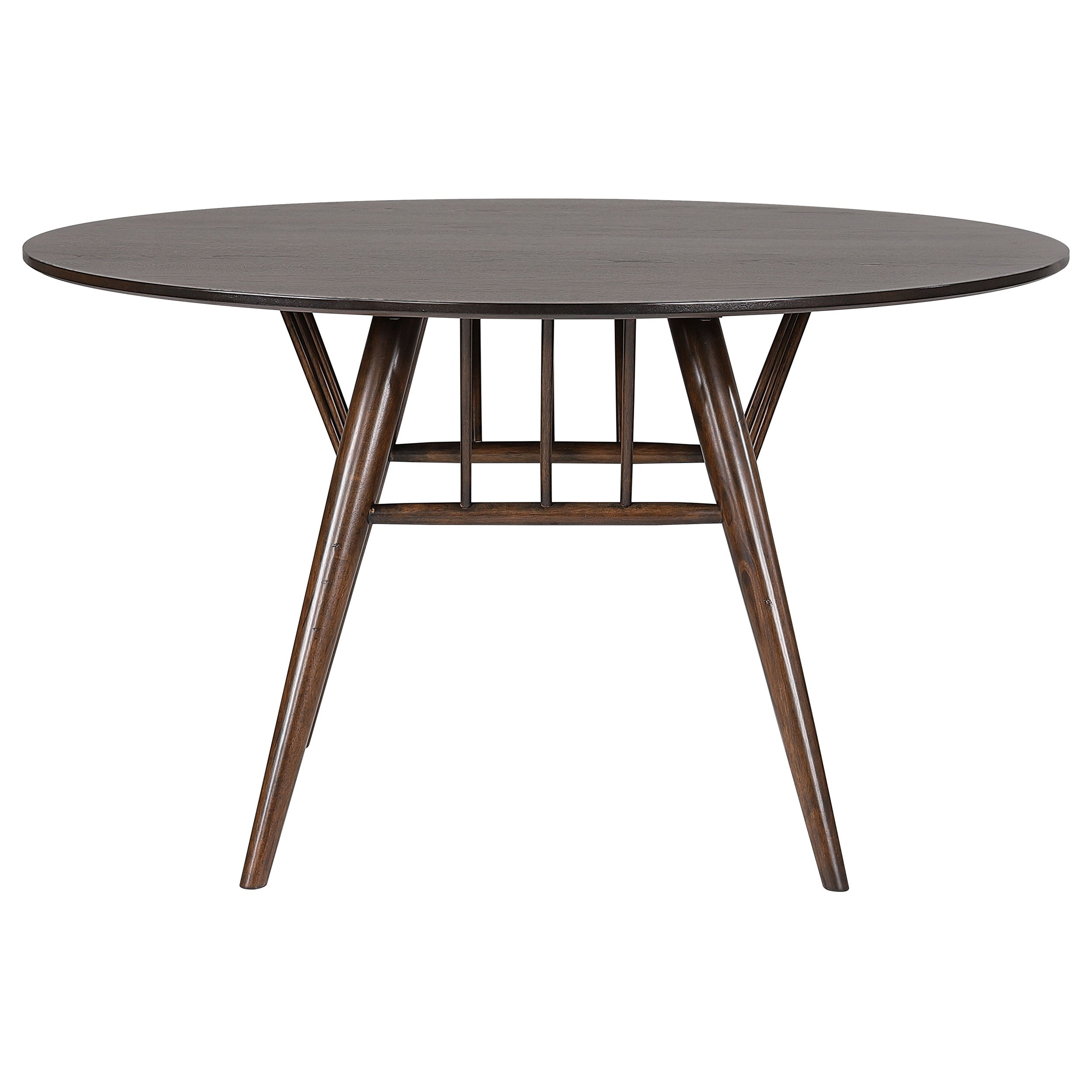 Everton Round 53-inch Wood Dining Table Dark Walnut — view 3