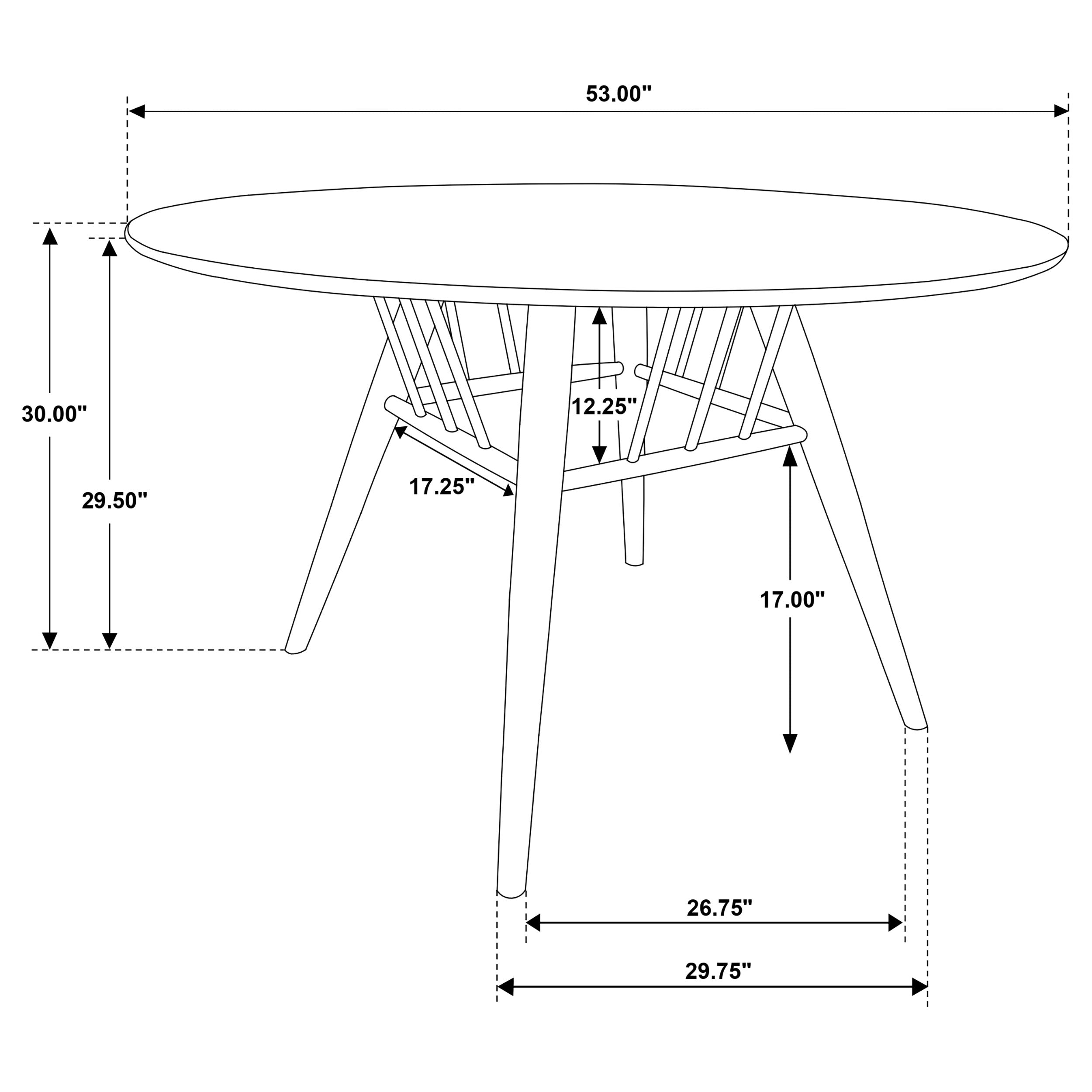 Everton Round 53-inch Wood Dining Table Dark Walnut — view 7