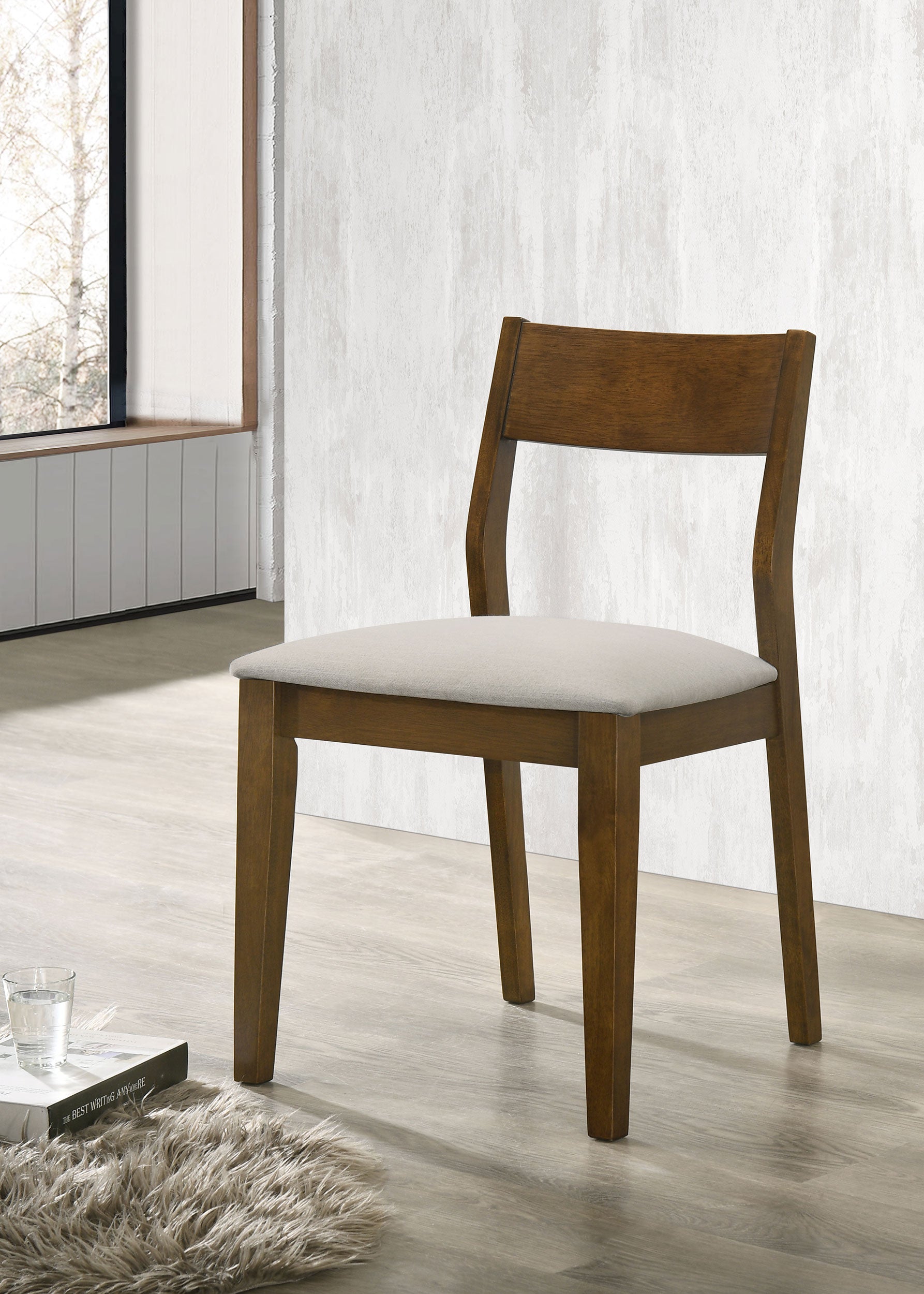Almonte Dining Chair Upholstered Seat Dark Brown (Set of 2) — view 2