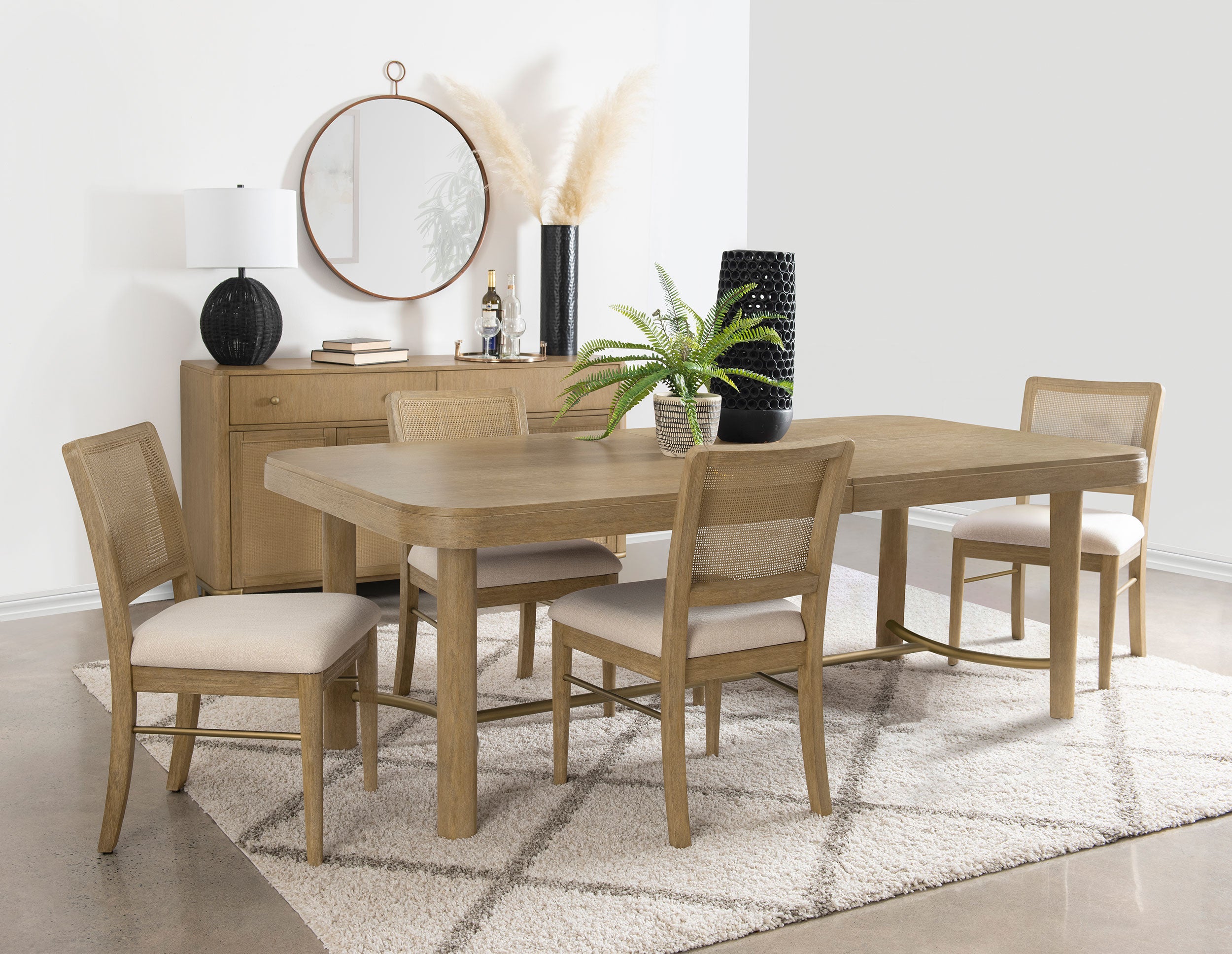 Arini 5-piece Extension Leaf Dining Table Set Sand Wash — view 1