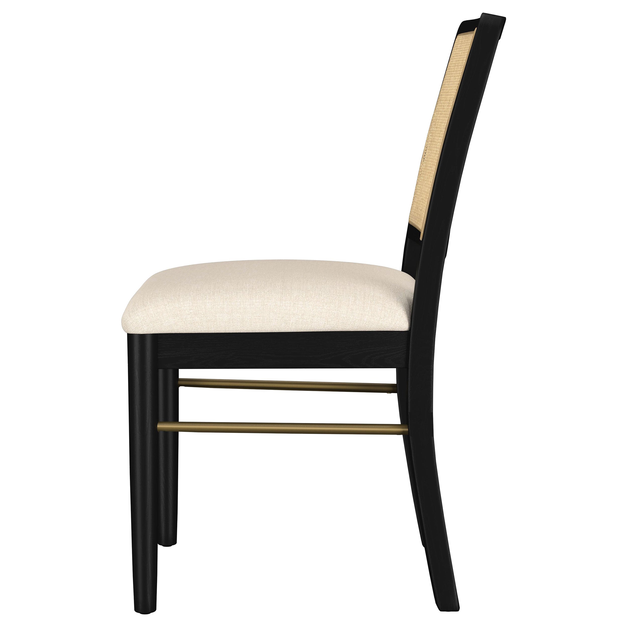 Arini Rattan Cane Dining Side Chair Black (Set of 2) — view 6