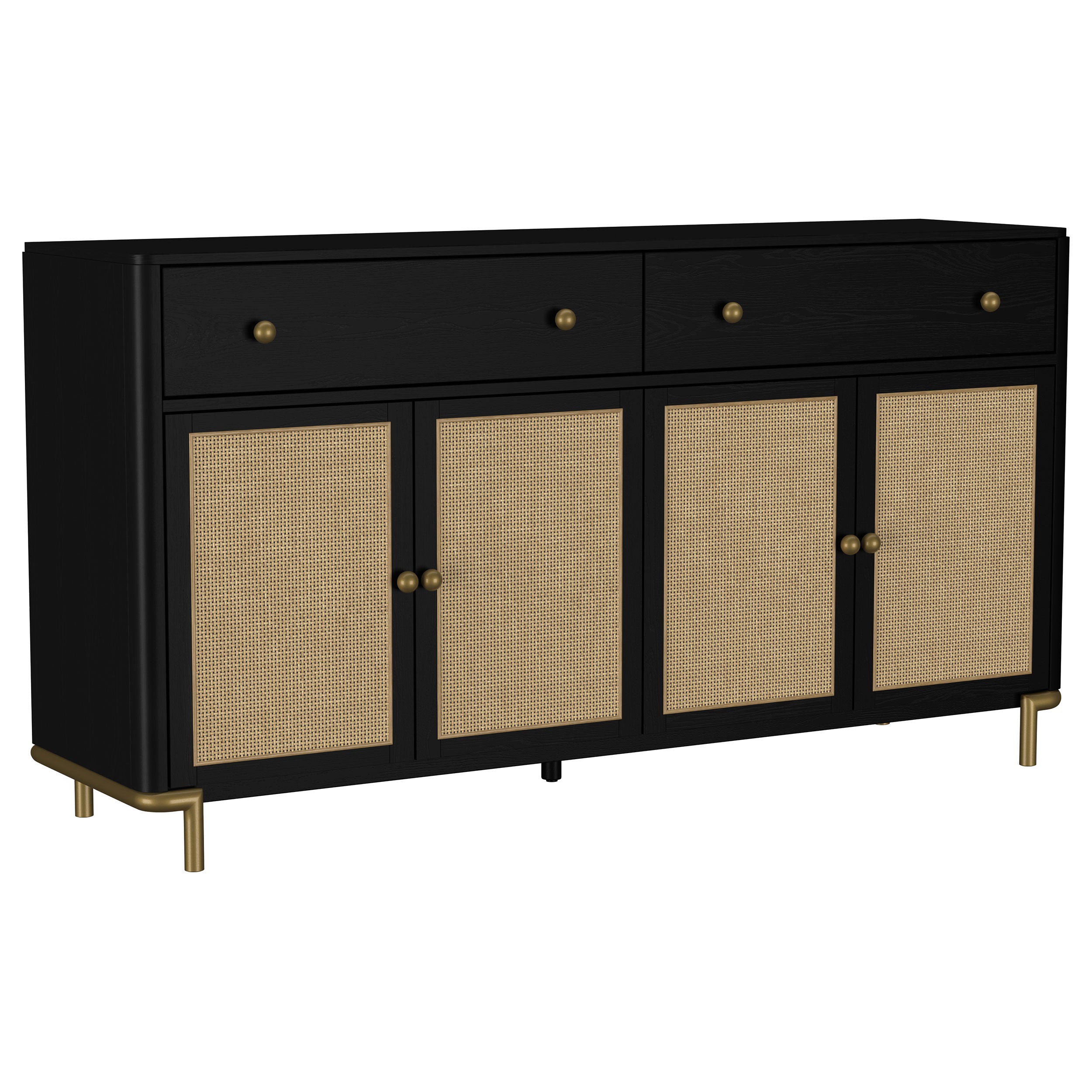 Arini 2-drawer Cane Door Dining Sideboard Server Black — view 1