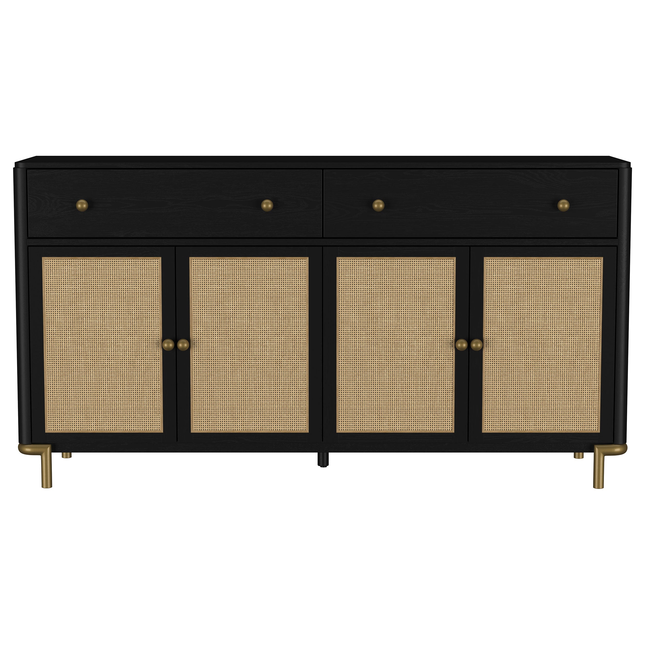 Arini 2-drawer Cane Door Dining Sideboard Server Black — view 4