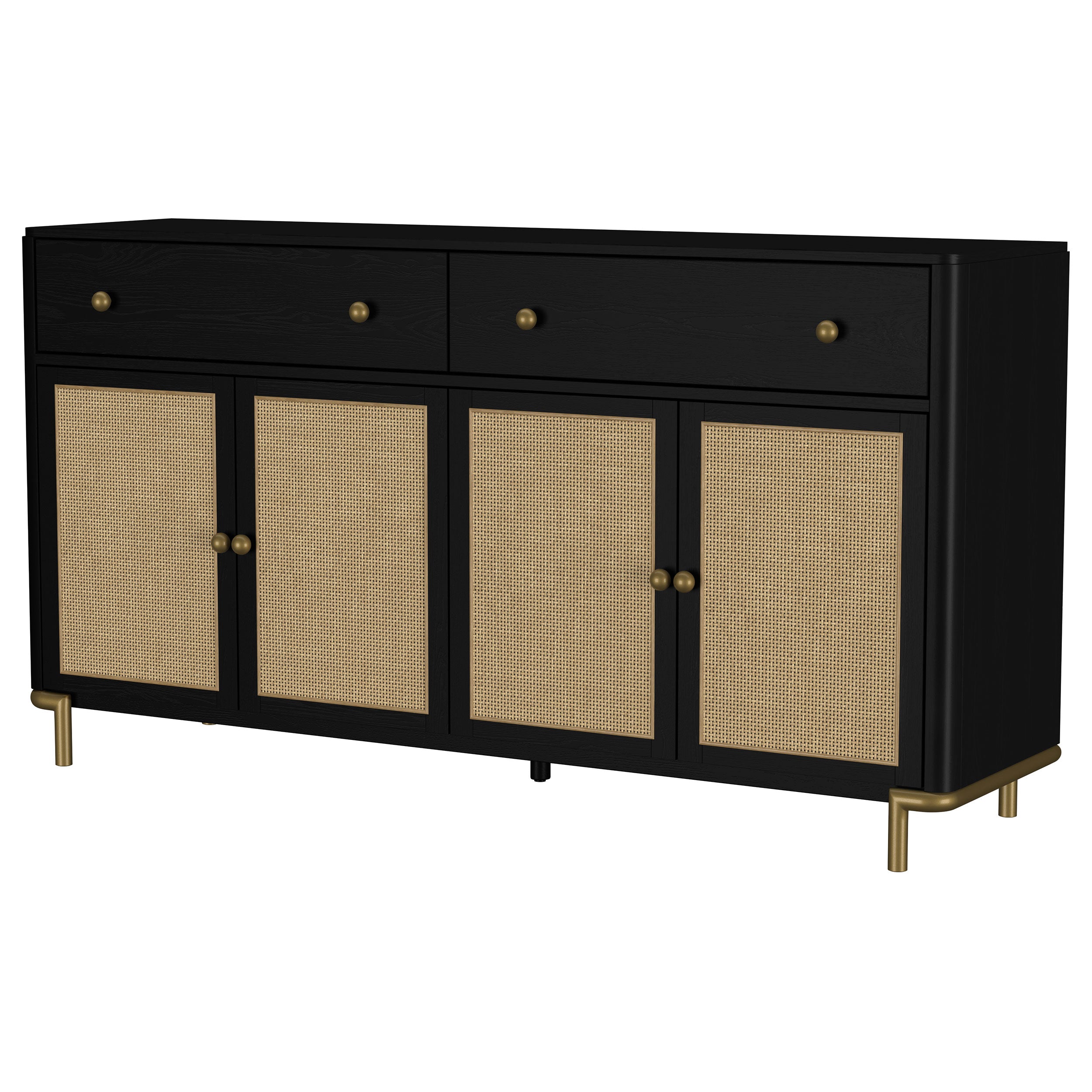 Arini 2-drawer Cane Door Dining Sideboard Server Black — view 5