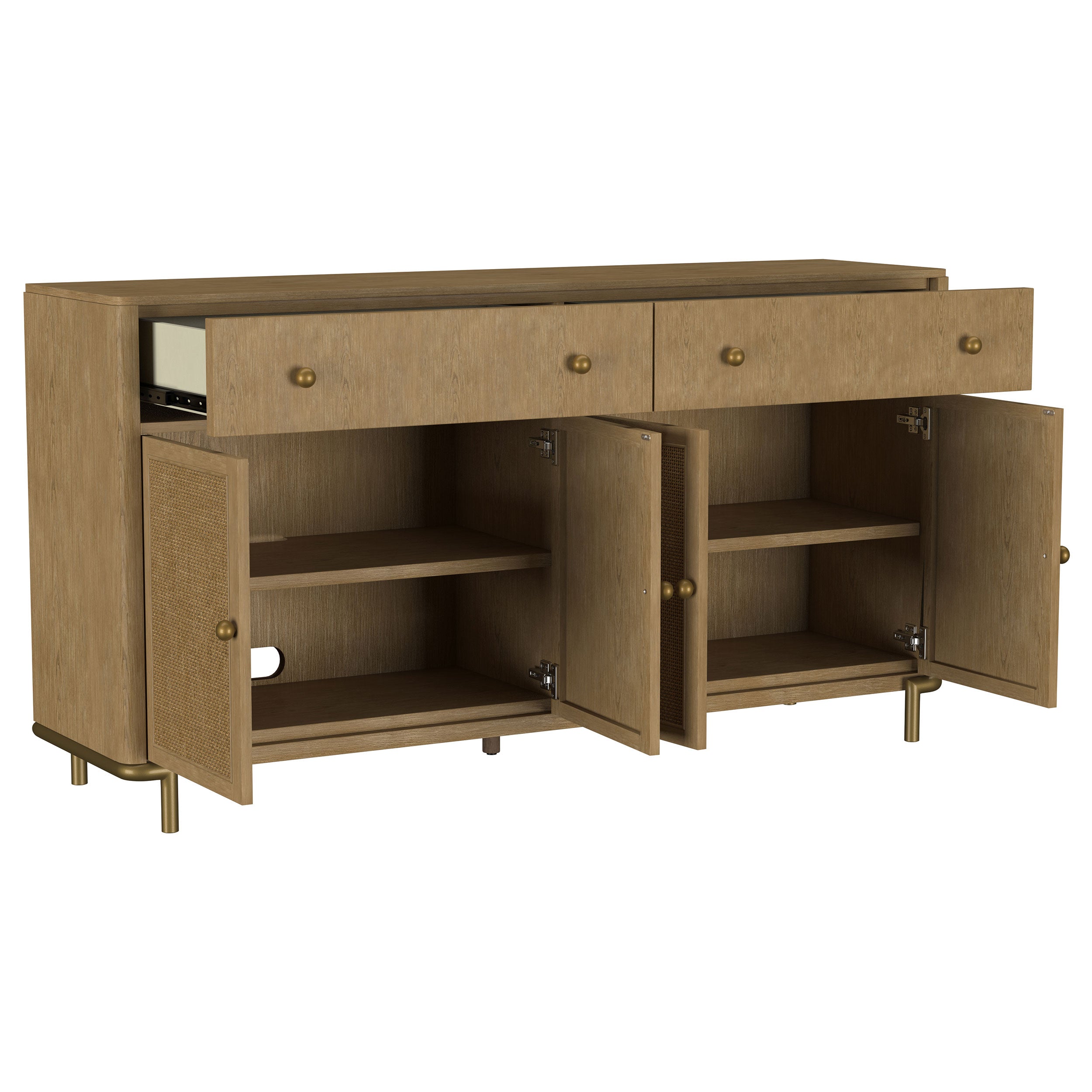 Arini 2-drawer Cane Door Dining Sideboard Server Sand Wash — view 3