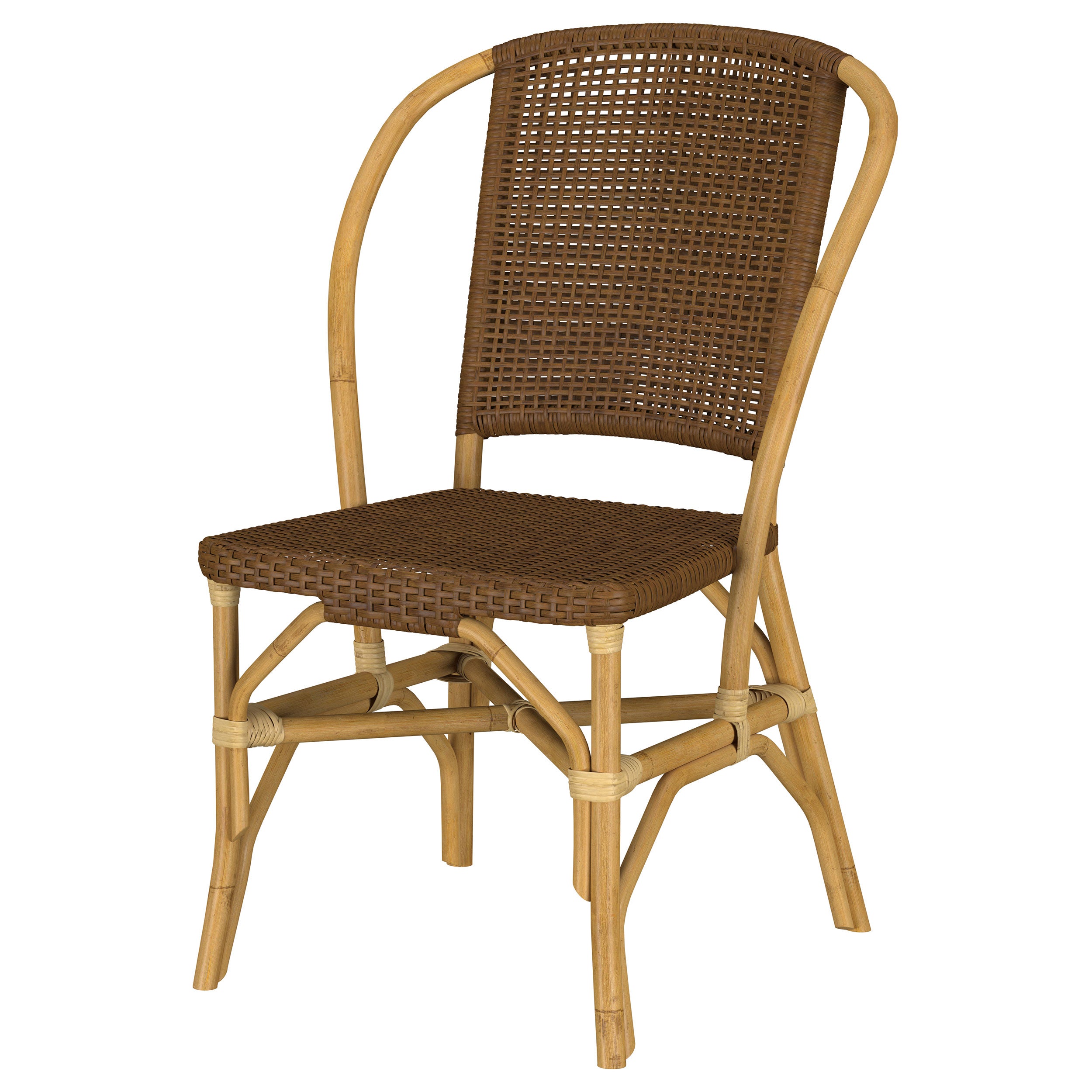 Lexley Woven Rattan Dining Side Chair Brown (Set of 2) — view 5