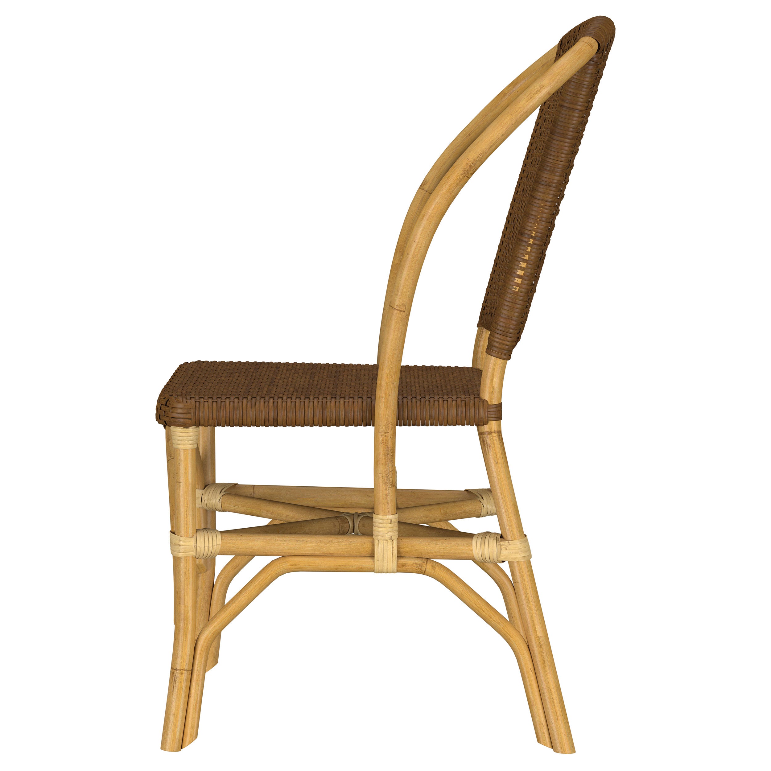 Lexley Woven Rattan Dining Side Chair Brown (Set of 2) — view 6