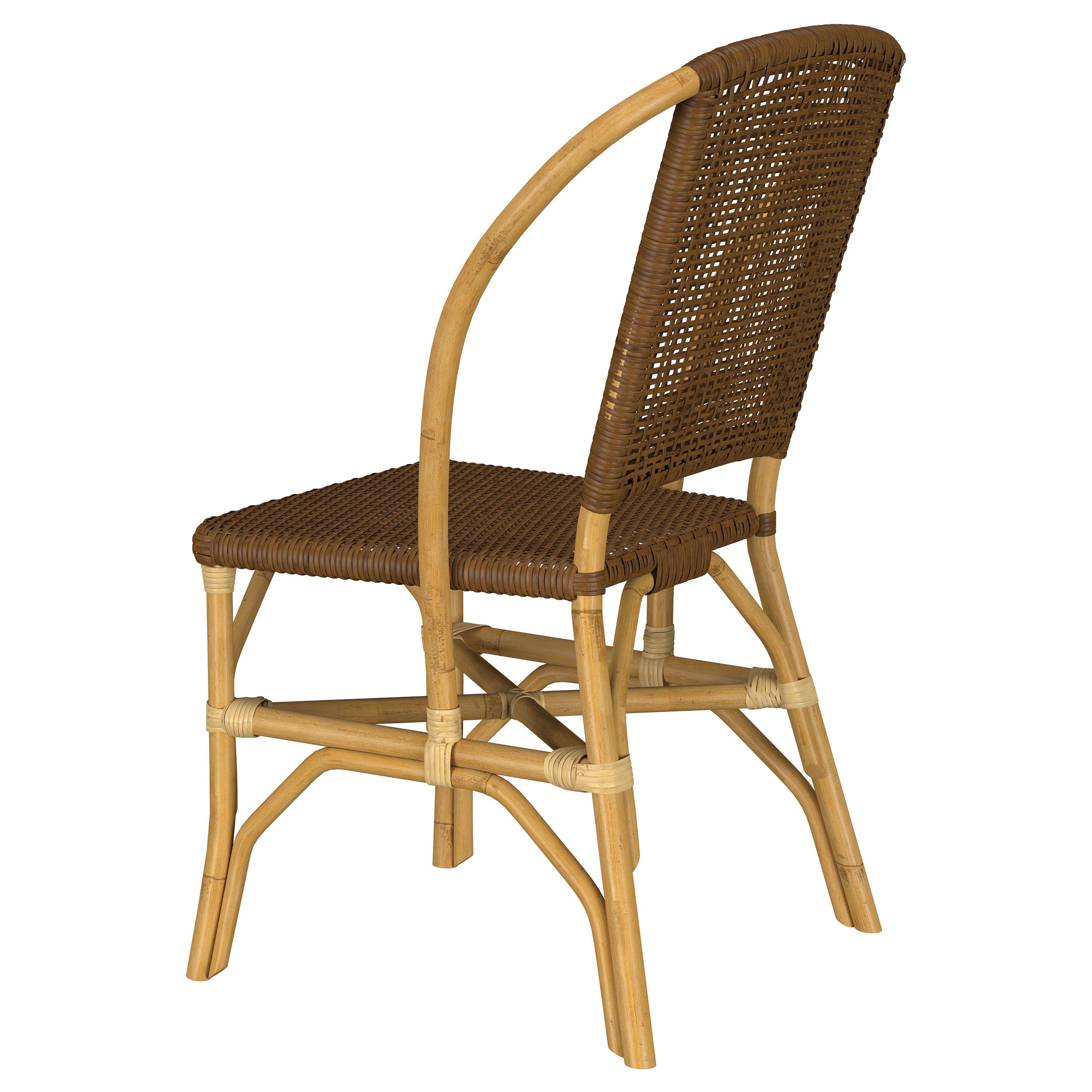 Lexley Woven Rattan Dining Side Chair Brown (Set of 2) — view 7