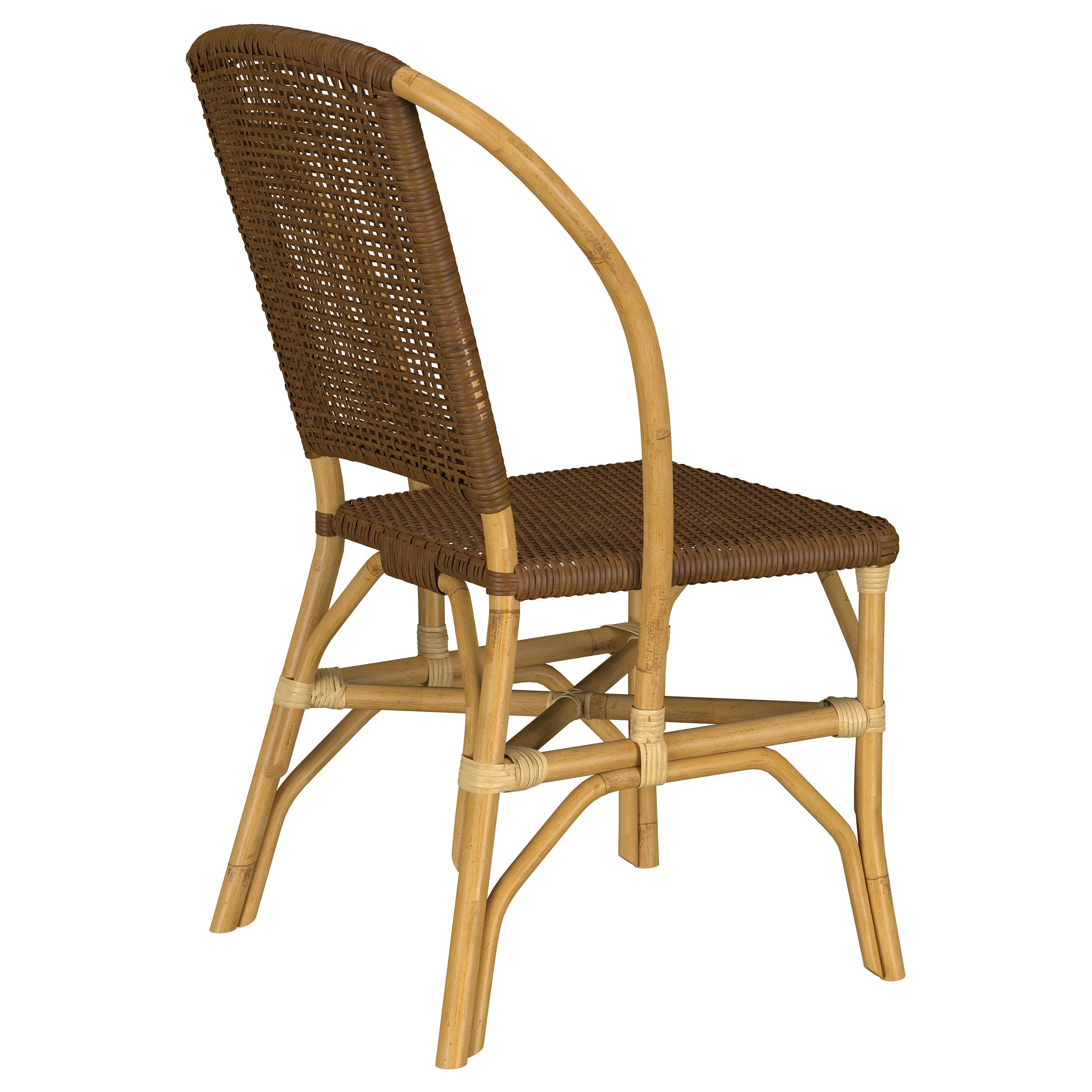 Lexley Woven Rattan Dining Side Chair Brown (Set of 2) — view 8
