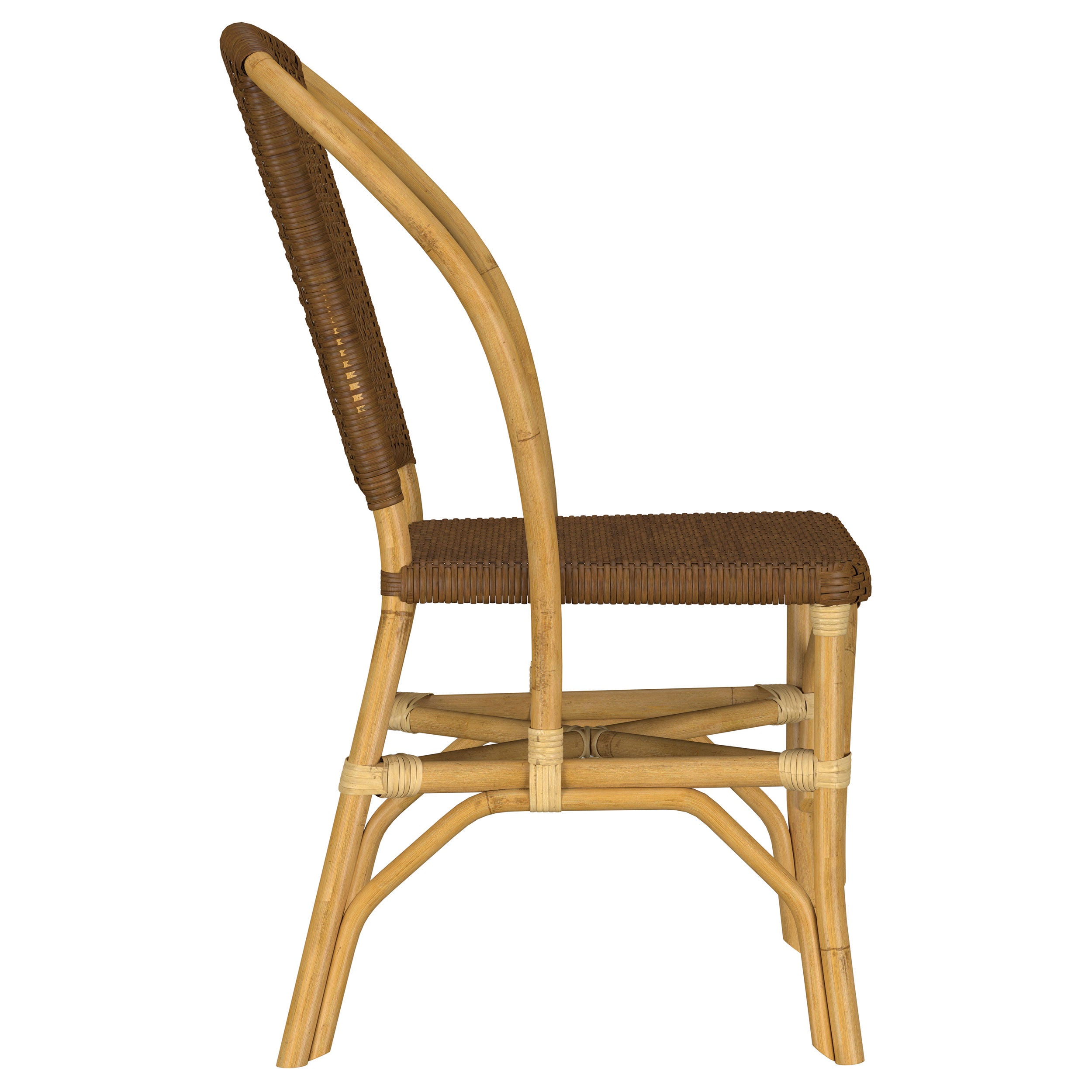 Lexley Woven Rattan Dining Side Chair Brown (Set of 2) — view 9