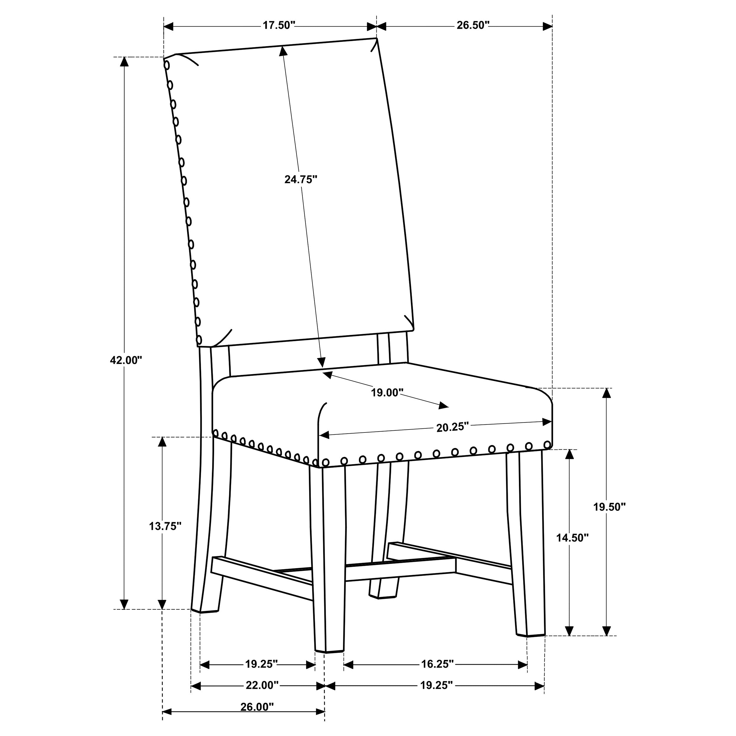 Twain Upholstered Dining Side Chair Warm Grey (Set of 2) — view 11