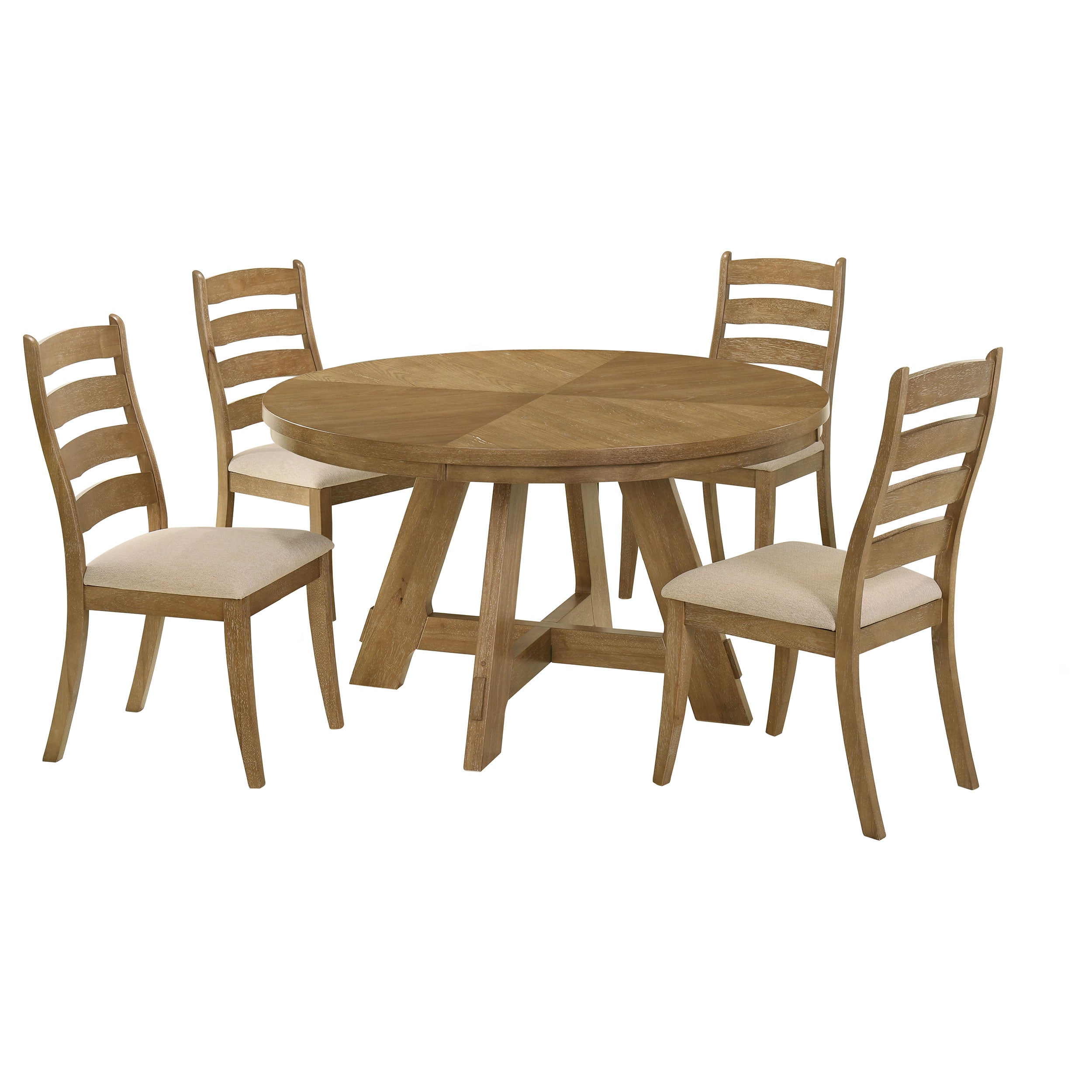 Danvers 5-piece Dining Table Set Brown Oak and Latte — view 2