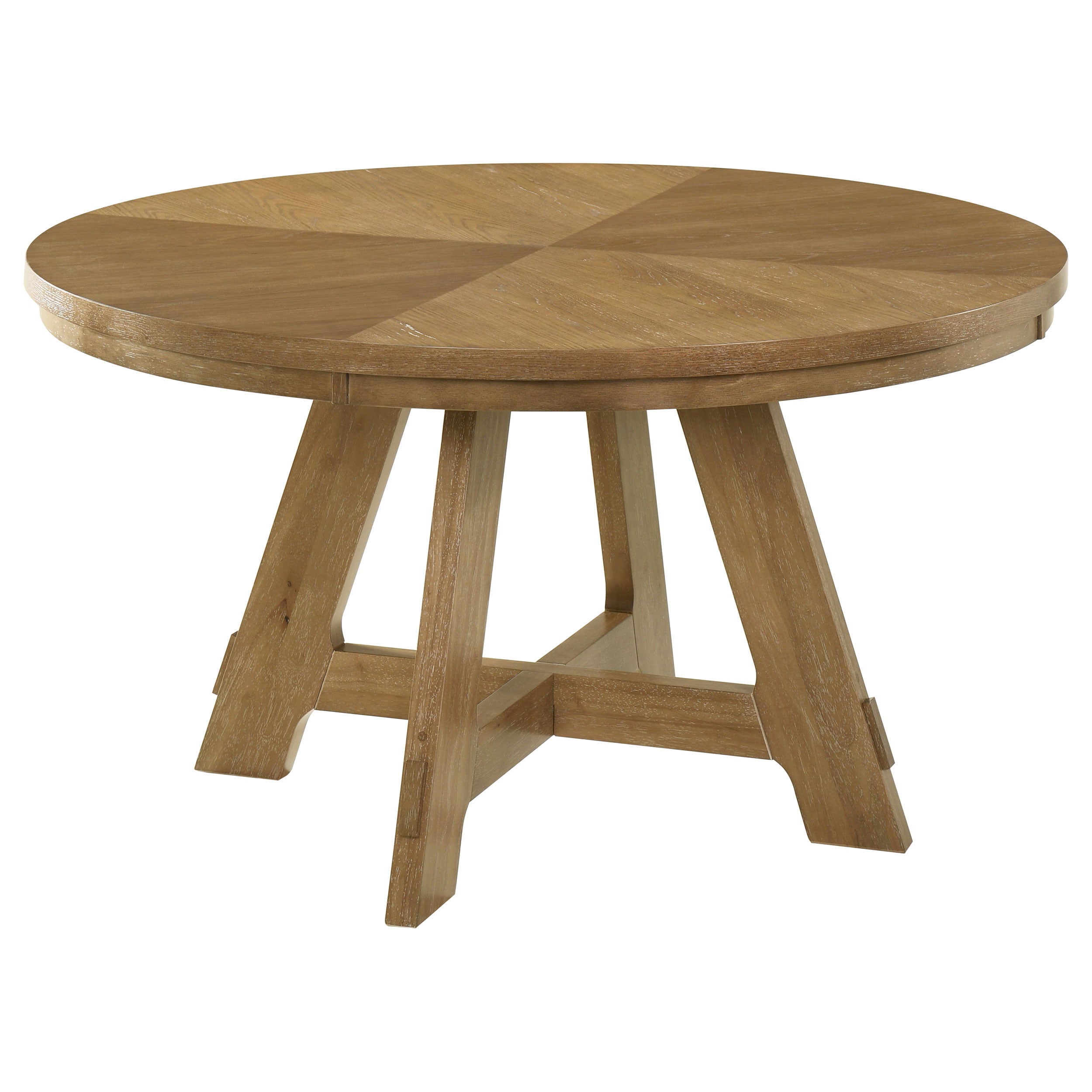 Danvers Round 54-inch Wood Dining Table Brown Oak — view 1