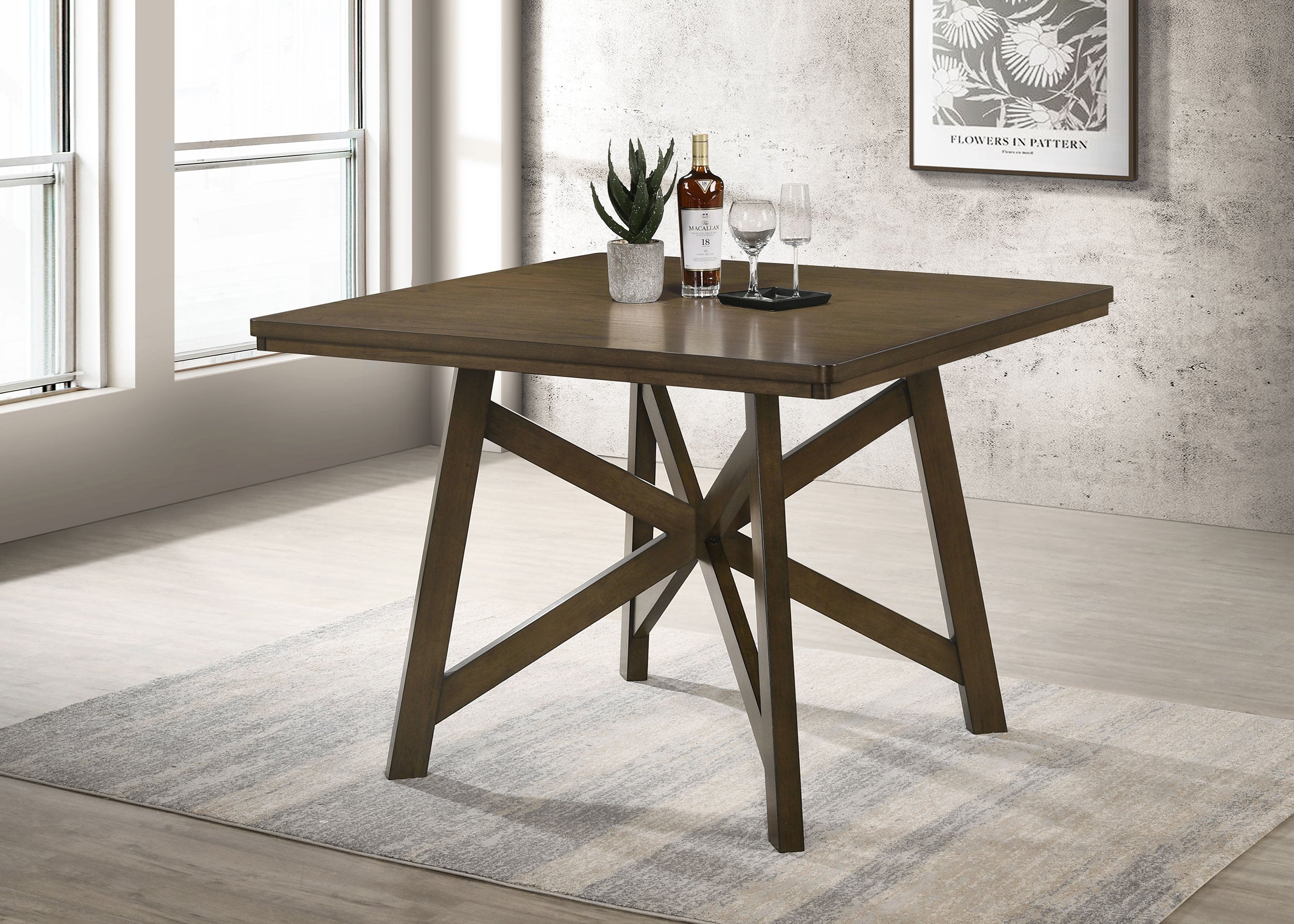 Canfield 47-inch Square Counter Height Dining Table Brown — view 2