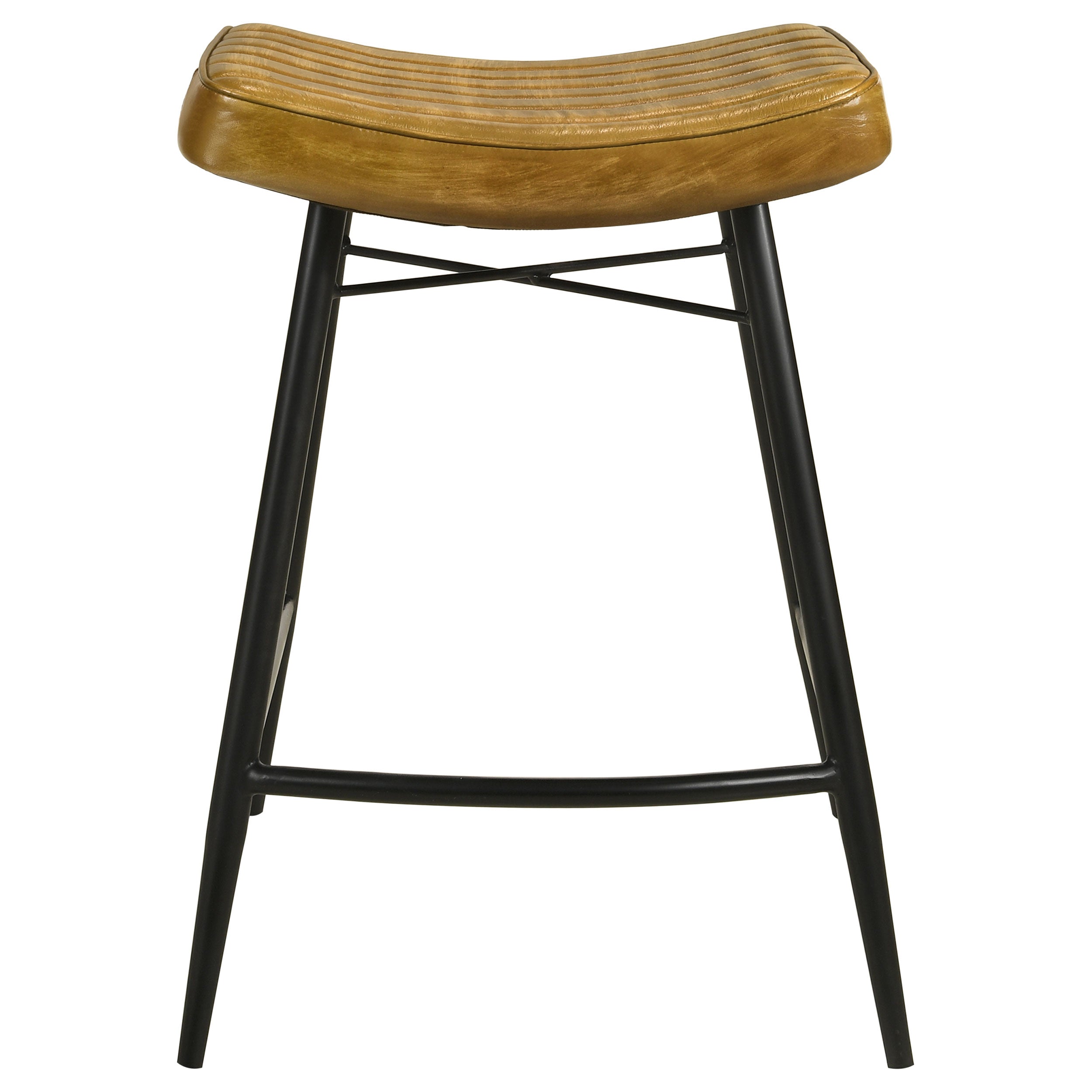 Bayu Leather Upholstered Counter Stool Camel (Set of 2) — view 4