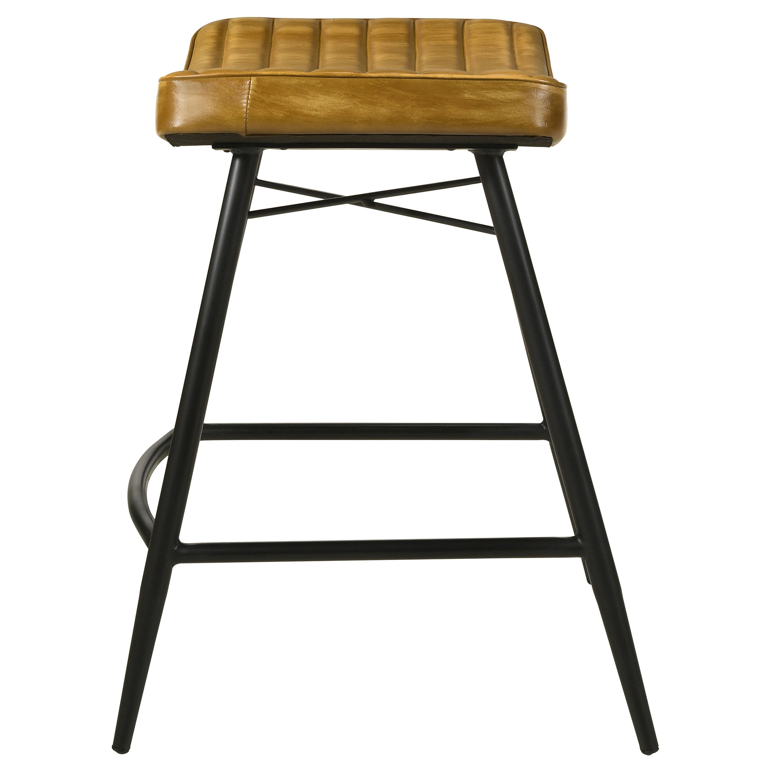 Bayu Leather Upholstered Counter Stool Camel (Set of 2) — view 6