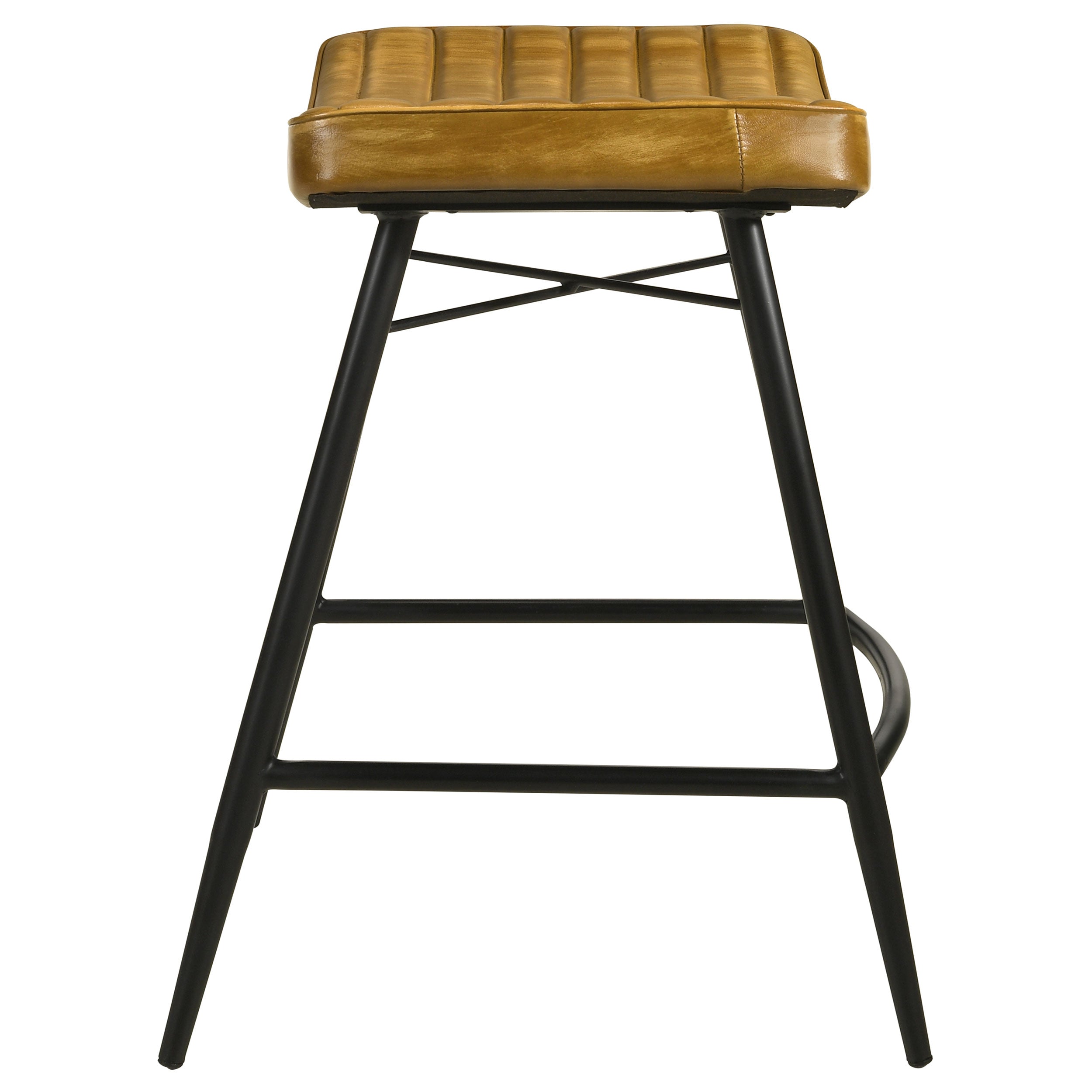 Bayu Leather Upholstered Counter Stool Camel (Set of 2) — view 7