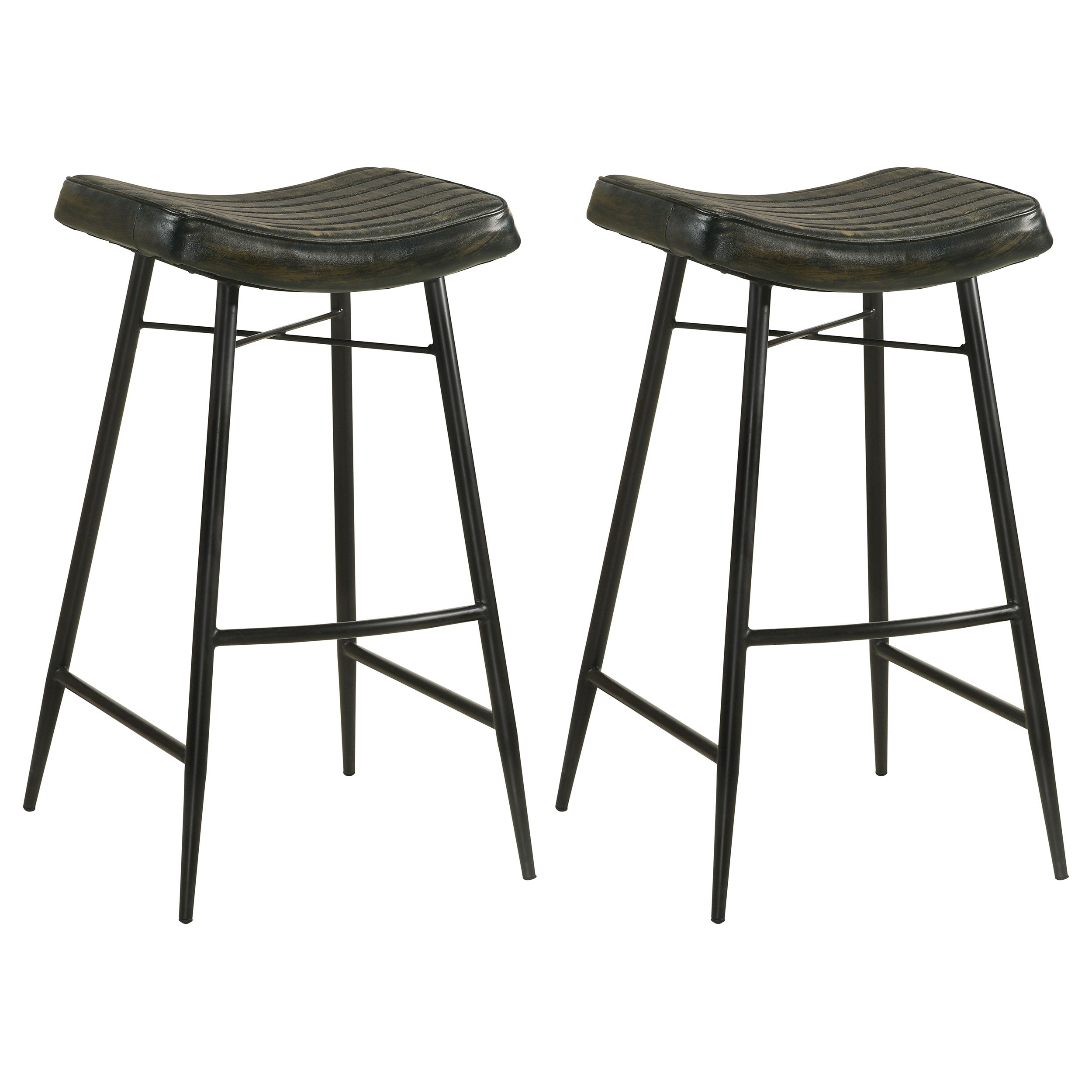 Bayu Leather Upholstered Bar Stool Espresso (Set of 2) — view 1