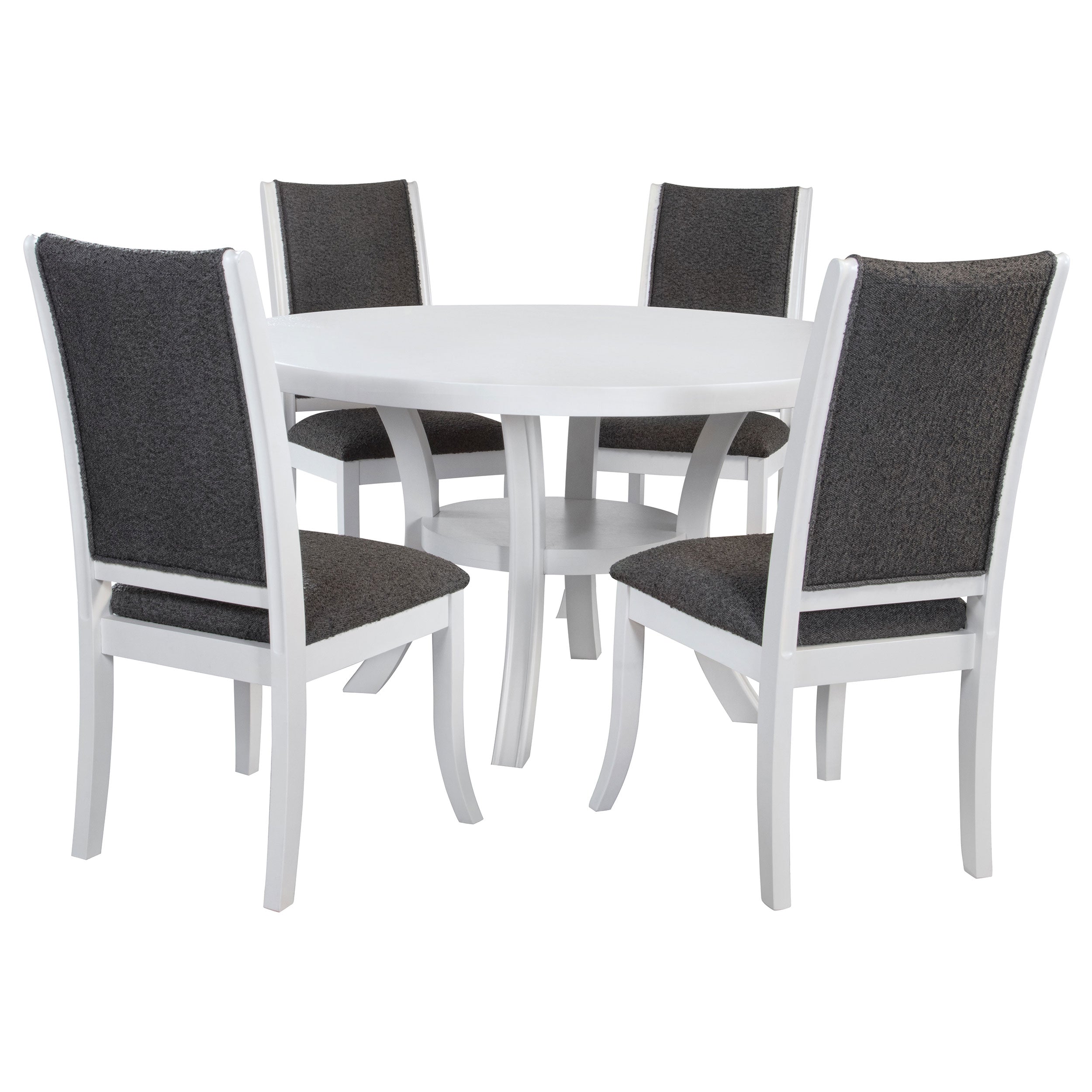 Judd 5-piece 54-inch Round Wood Dining Table Set Pearl White — view 2