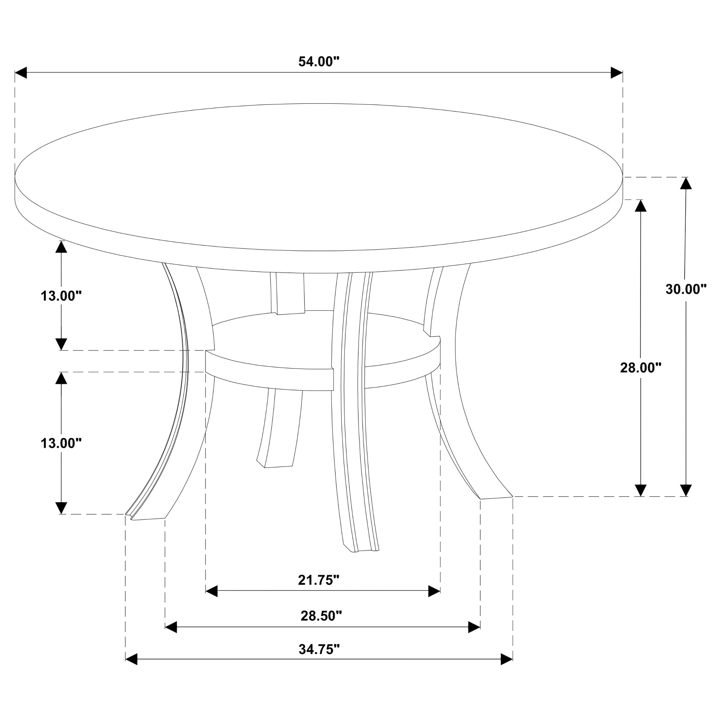 Judd 7-piece 54-inch Round Wood Dining Table Set Pearl White — view 13