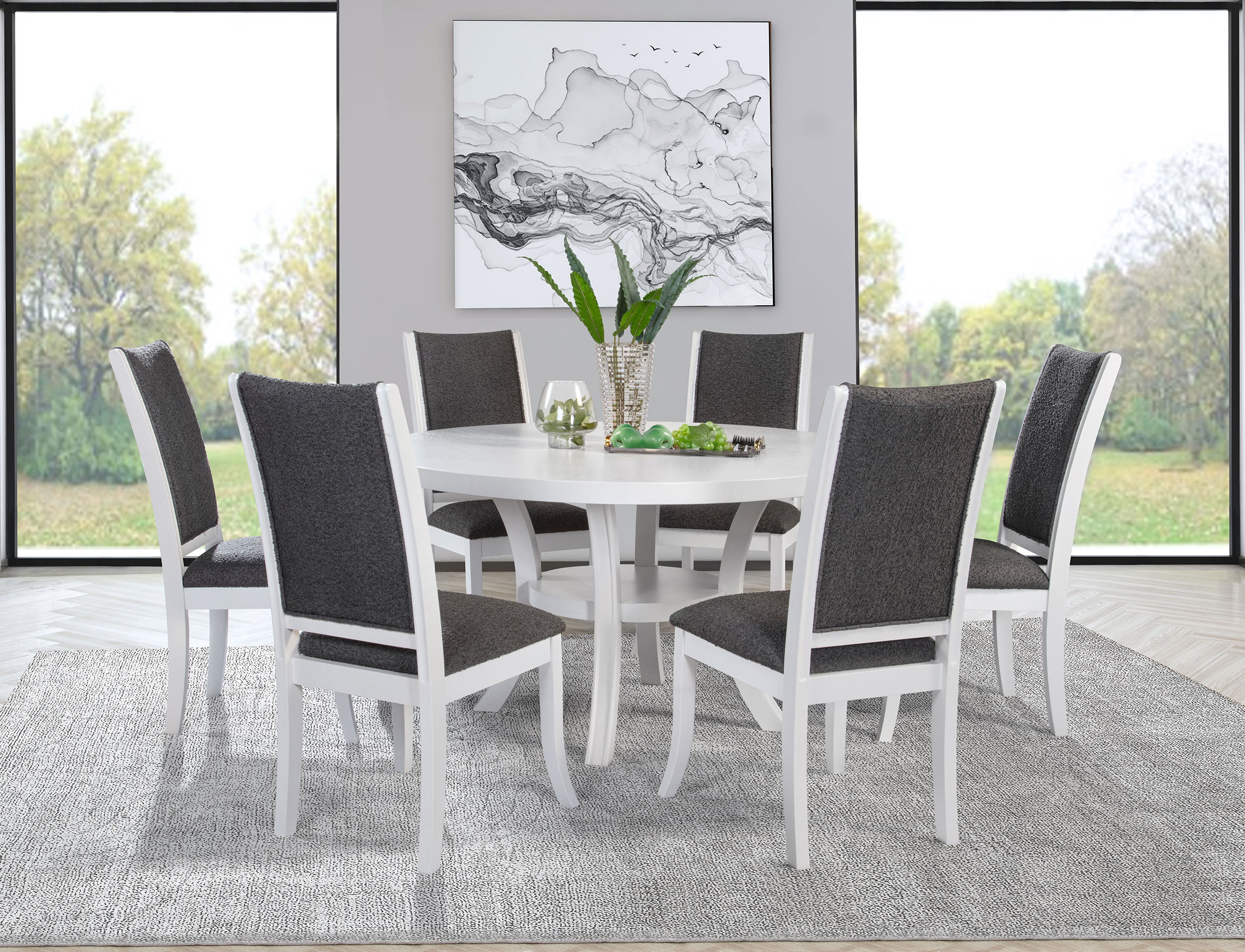 Judd Upholstered Dining Side Chair Pearl White (Set of 2) — view 15