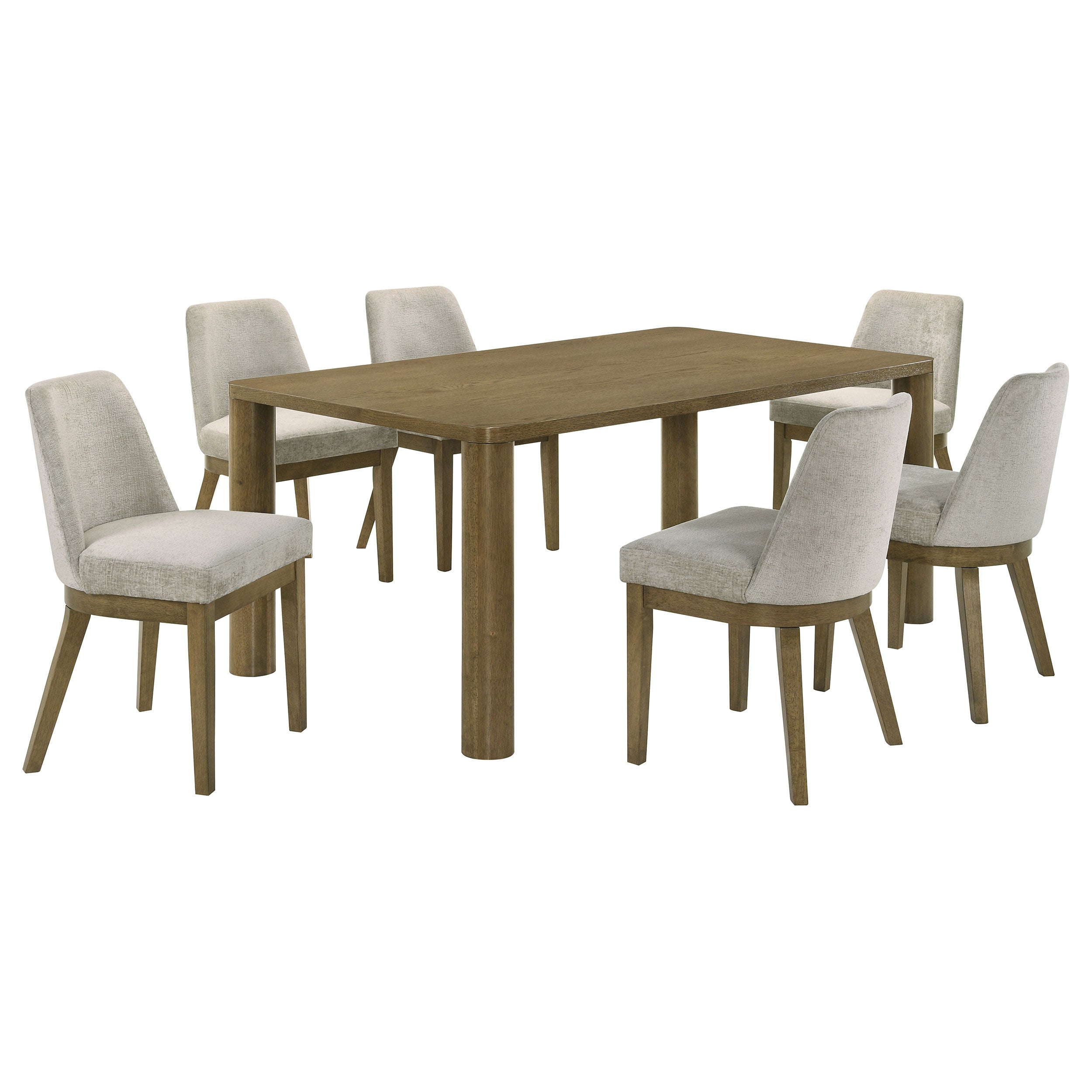 Castlewood 7-piece 71-inch Rectangular Dining Set Brown Oak — view 2
