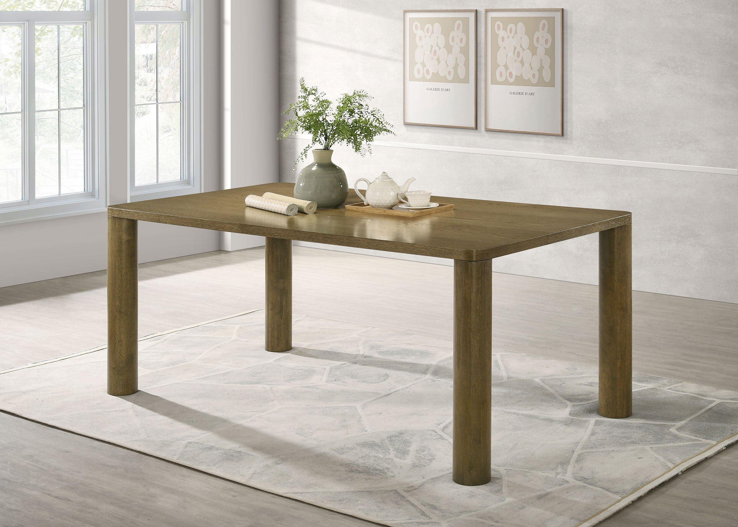 Castlewood 71-inch Rectangular Wood Dining Table Brown Oak — view 2