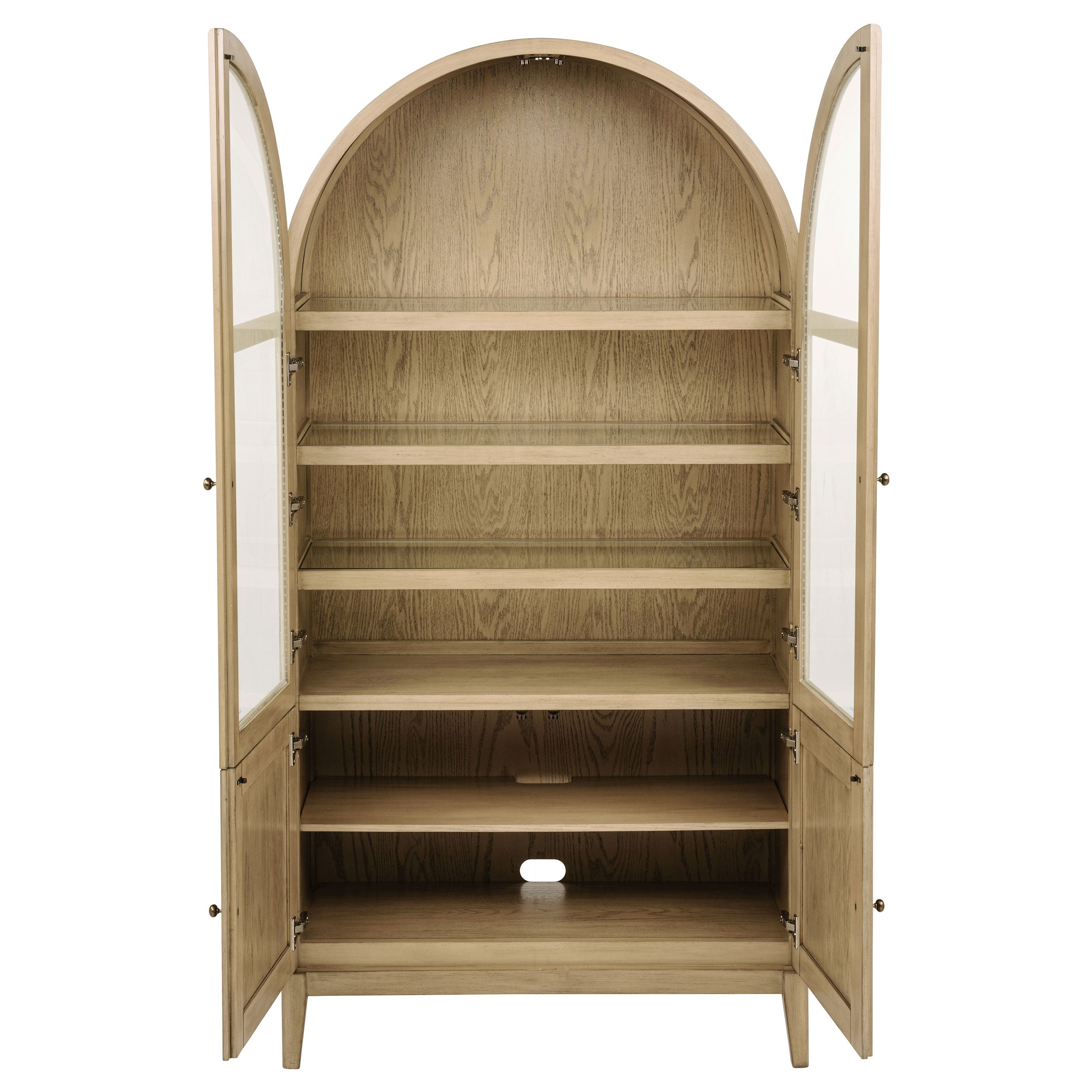Kailani 4-Door Cane Dining Vitrine Display Cabinet Beige Oak — view 4