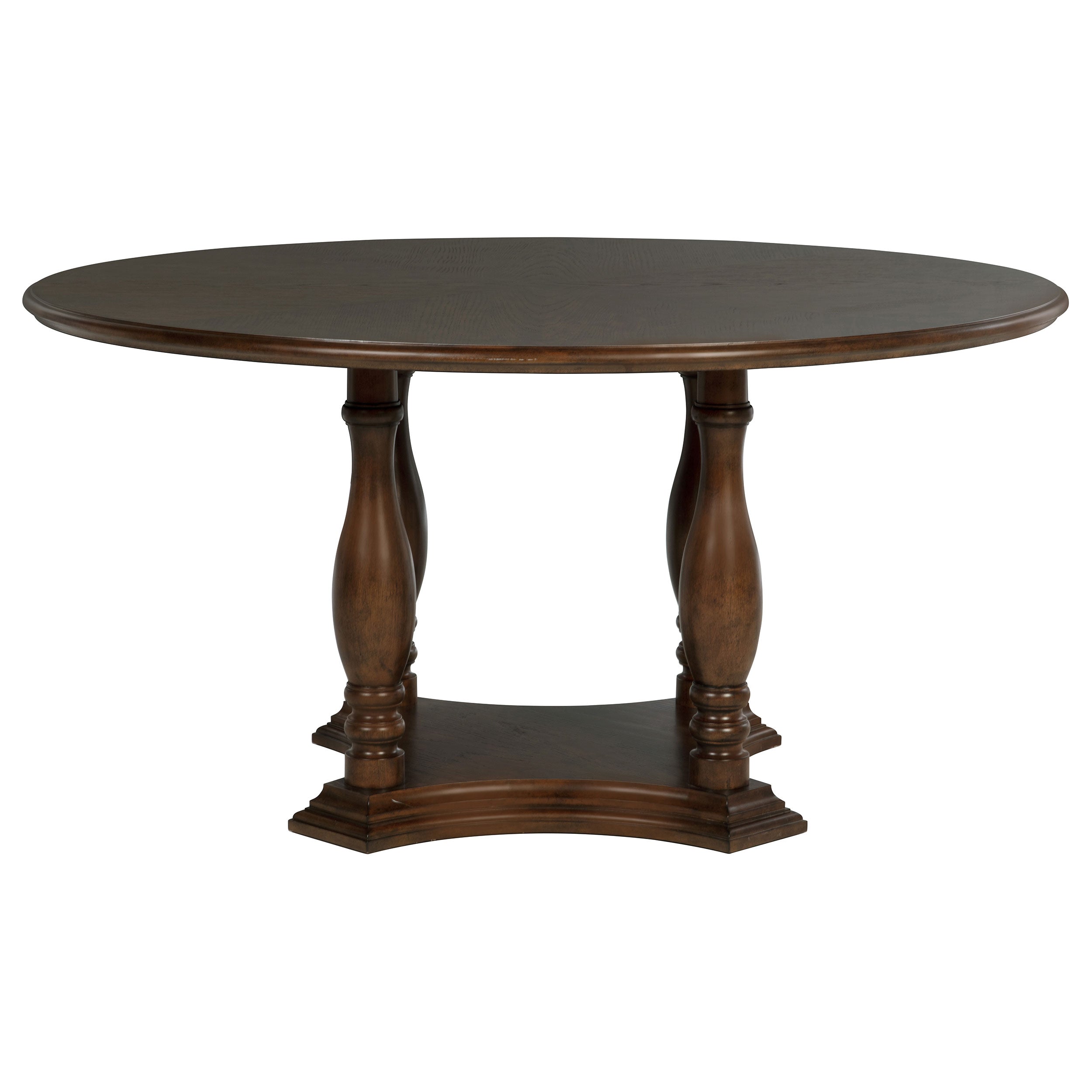 Landon 60-inch Round Wood Pedestal Dining Table Rich Brown — view 3