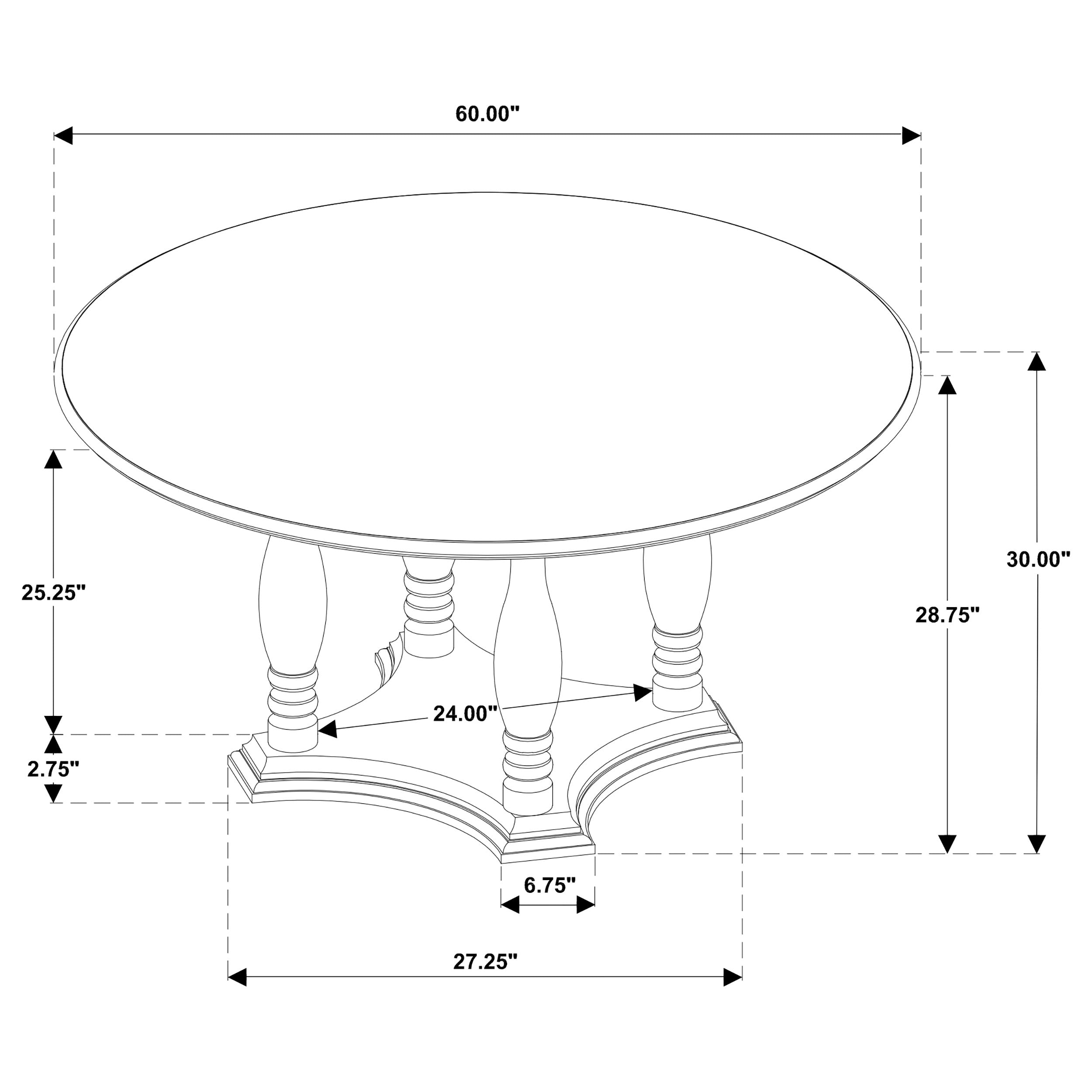 Landon 60-inch Round Wood Pedestal Dining Table Rich Brown — view 6