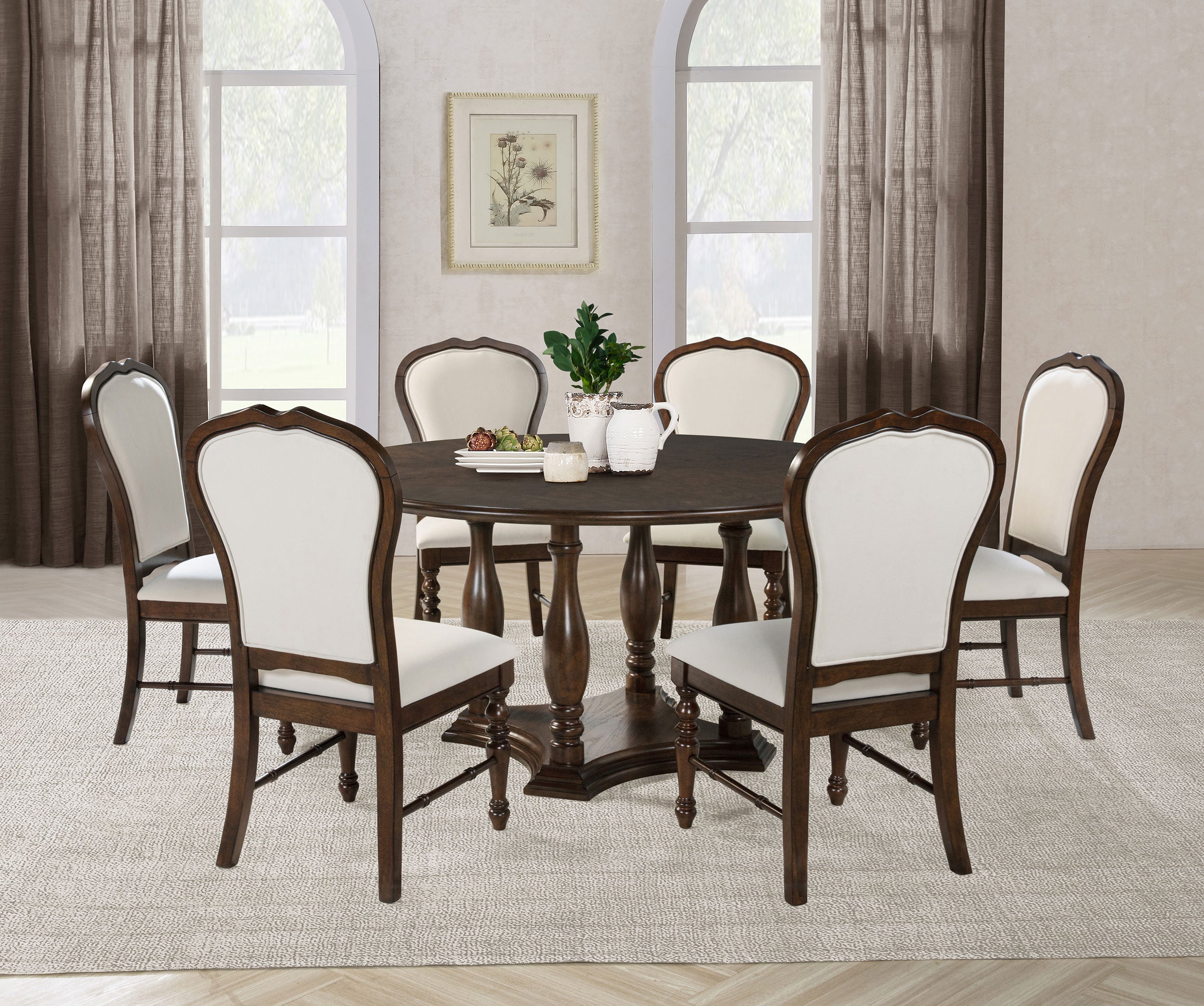 Landon Upholstered Dining Side Chair Rich Brown (Set of 2) — view 15
