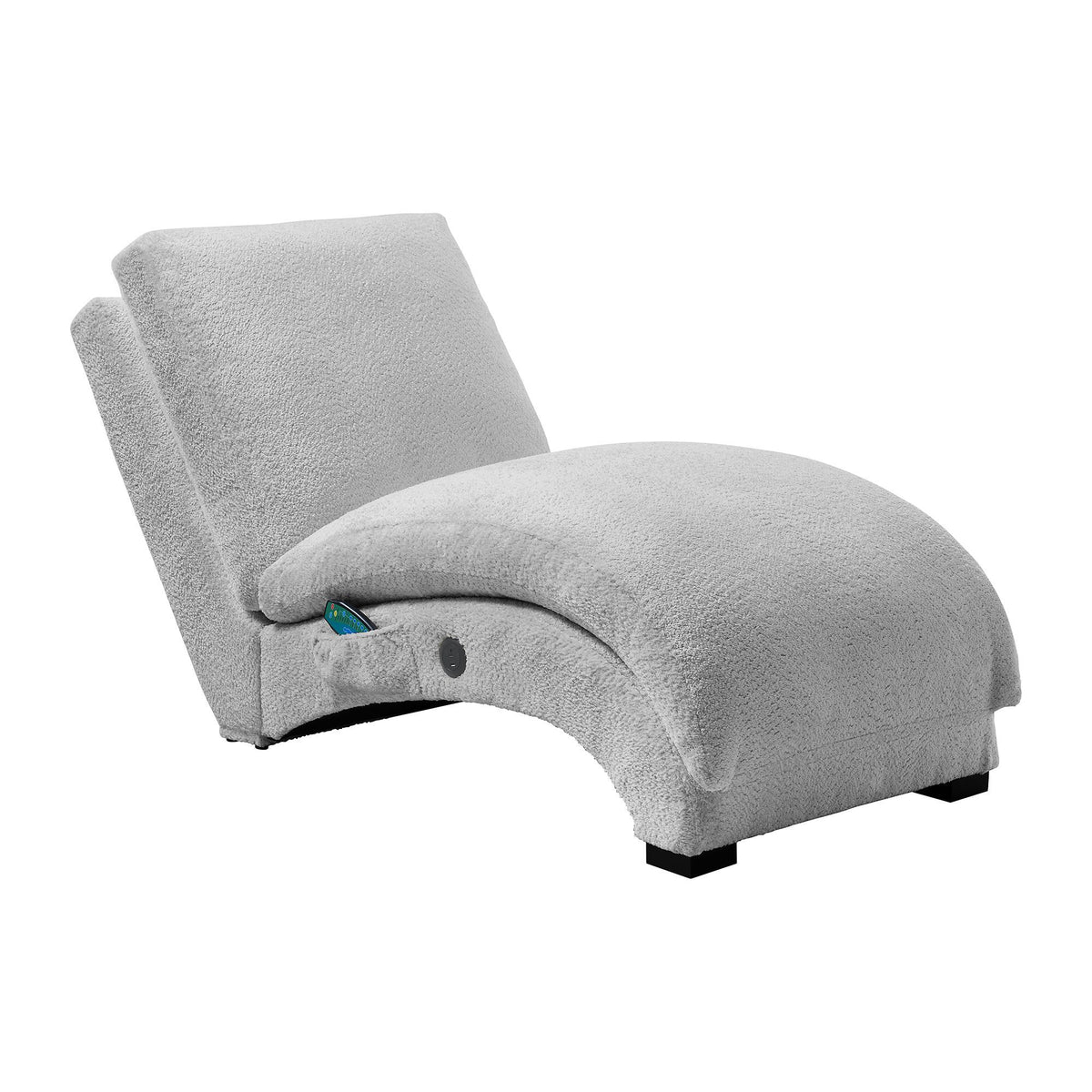 Nori Chaise With Heat Massage, USBC, LED in Black by Elements International
