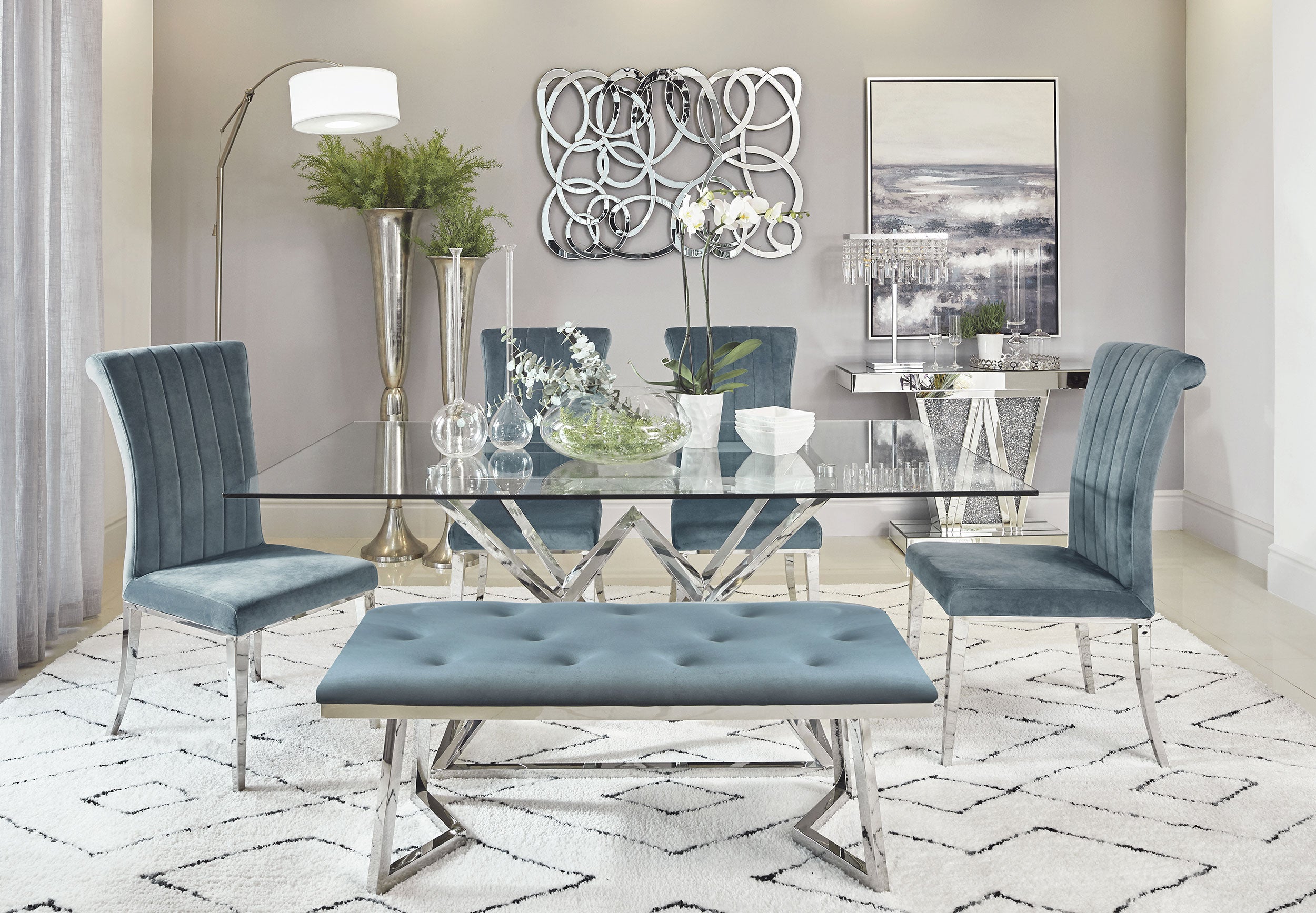 Beaufort Upholstered Dining Side Chair Steel Grey (Set of 2) — view 12