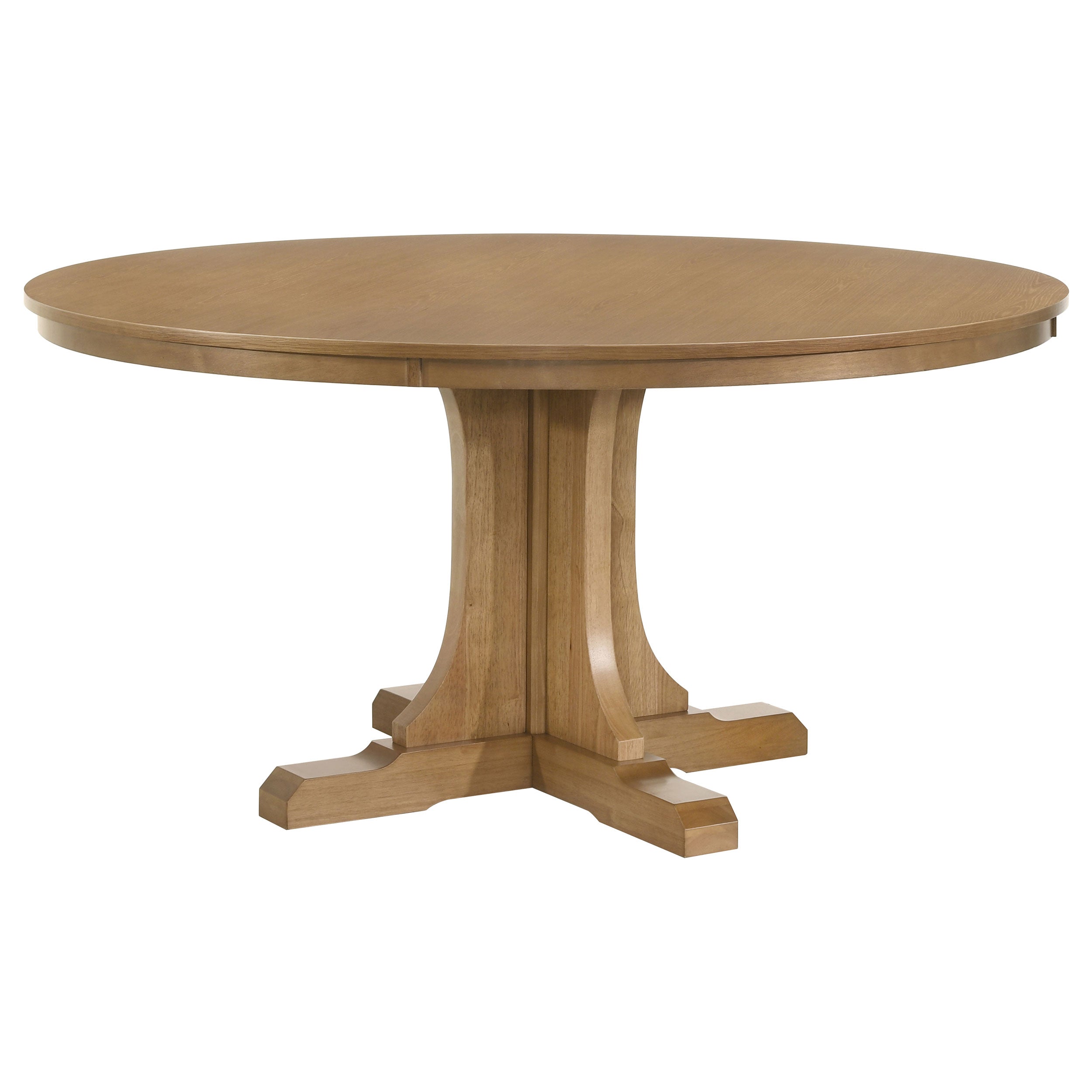 Hartville 60-inch Round Dining Table Natural Light Brown — view 1