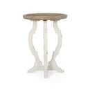 French Country Style Accent Table With Hourglass Design