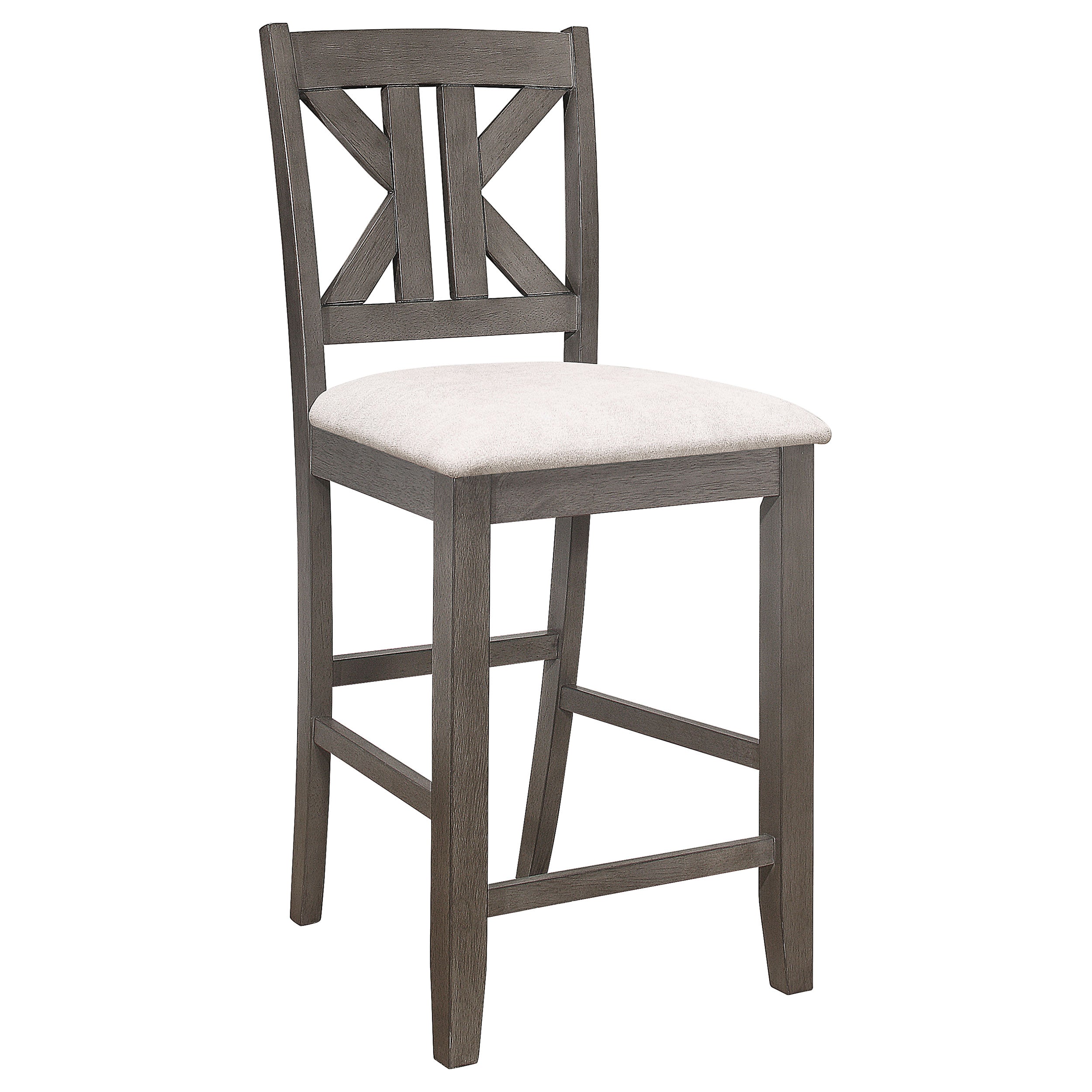 Athens Wood Counter Chair with Cushion Barn Grey (Set of 2) — view 3