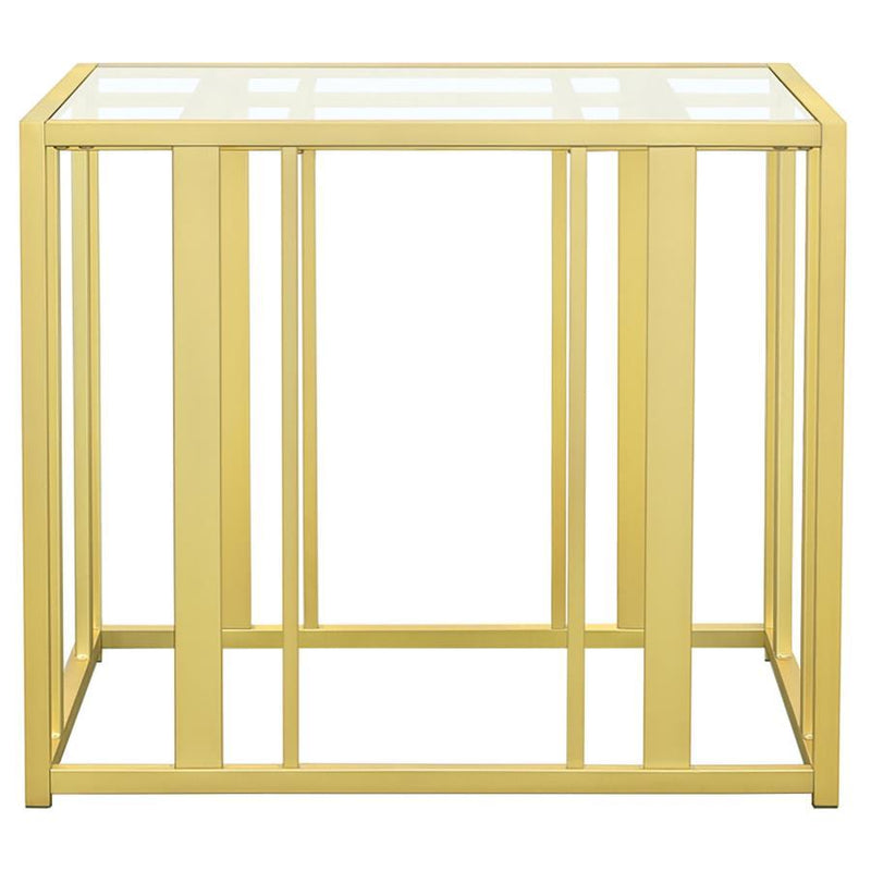 Adri - Rectangular Glass Top Side End Table