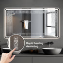 Bathroom Mirror Vanity Mirrors With Front Lights, Wall Mounted, Anti-Fog, Frameless, Horizontal Or Vertical