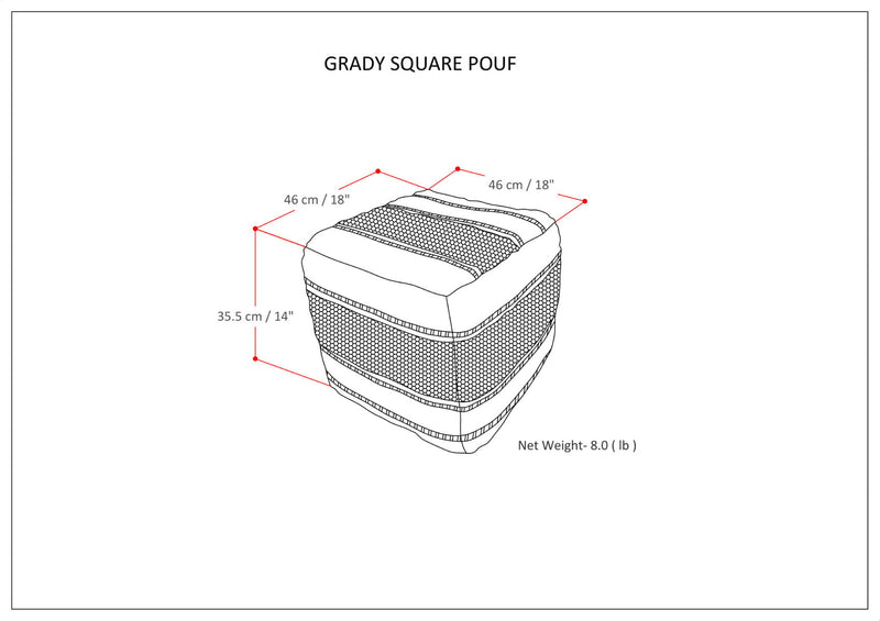 Grady - Handcrafted Square Pouf