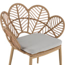 Kirk - Outdoor Patio 7 Pieces Chat Set With Wicker Chairs Cushions & Table - Beige / Light Brown / Teak