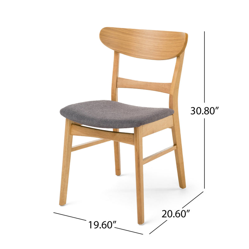 Mid Century Modern Dining Chair With Upholstered Seat And Wood Frame